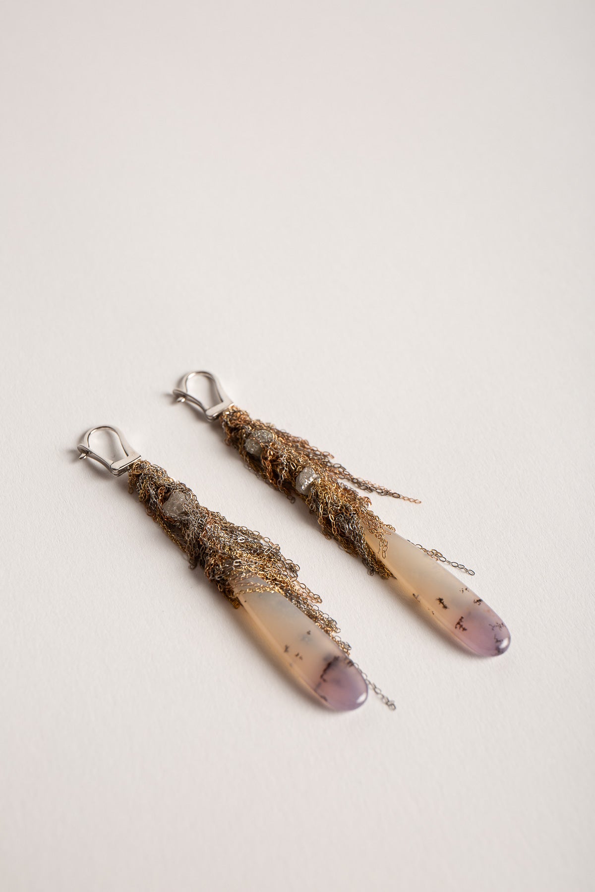 MARTIN BERNSTEIN | GOLD DIAMOND AGATE EARRINGS - MAXFIELD LA
