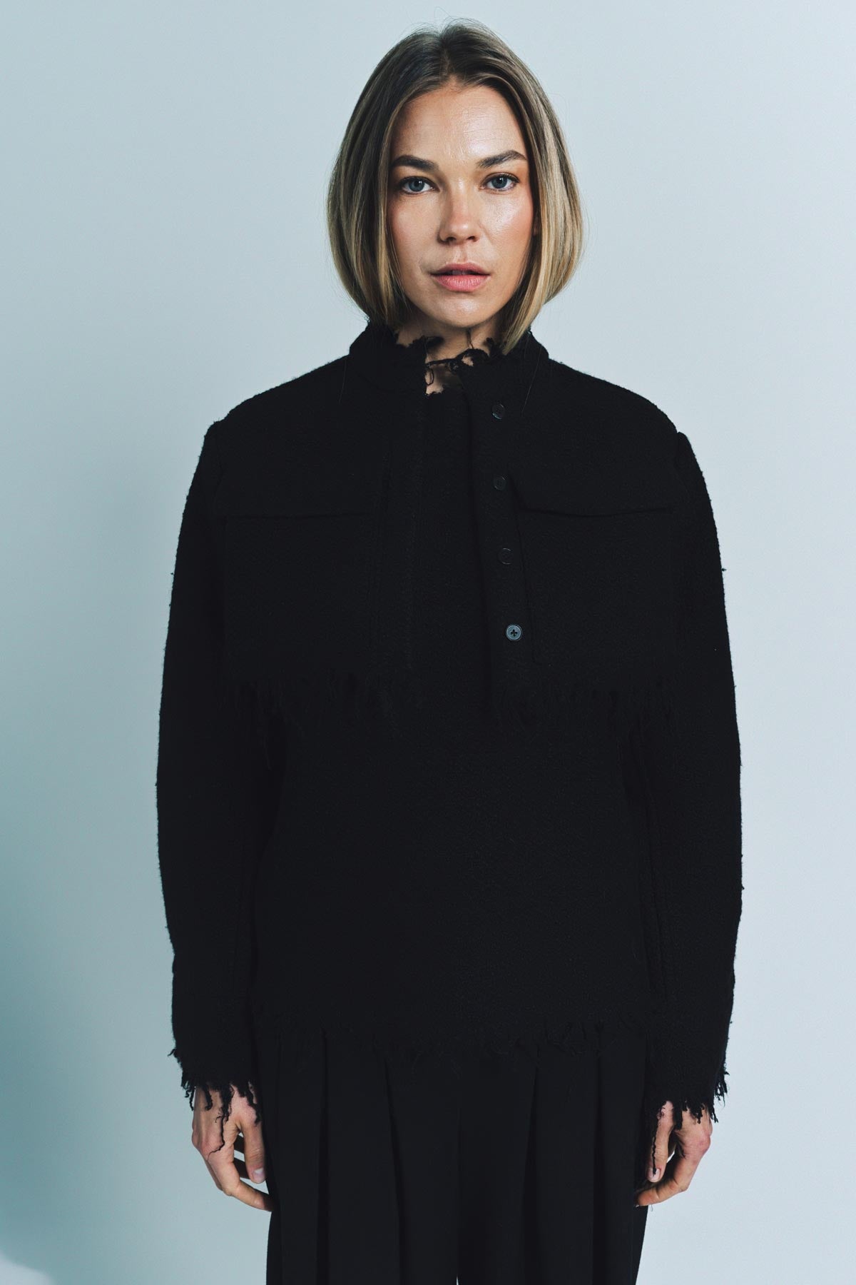 JIL SANDER | CROPPED FRAYED JACKET - MAXFIELD LA