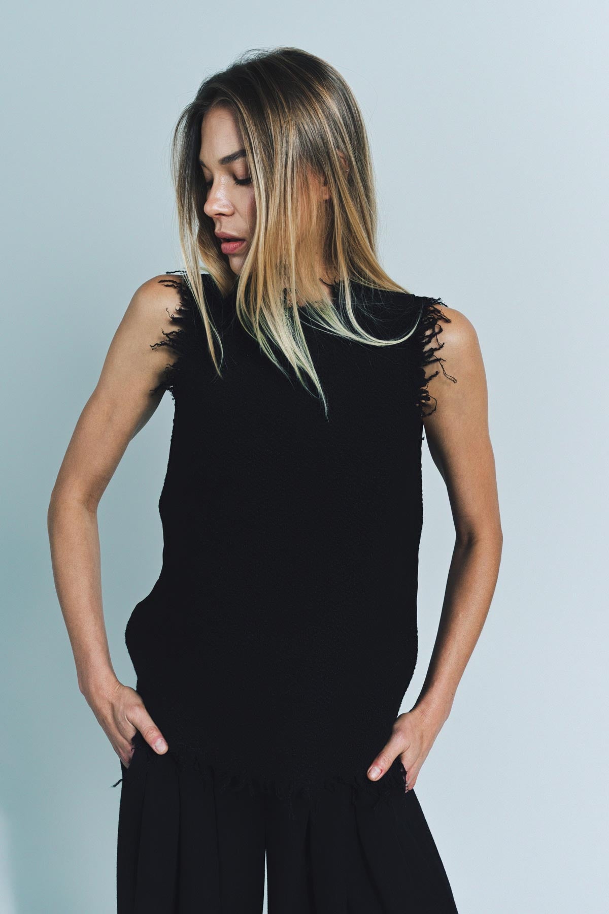 JIL SANDER | FRAYED SWEATER VEST - MAXFIELD LA