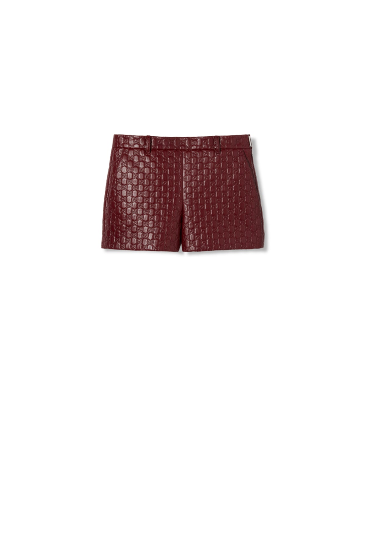 GUCCI | GG EMBOSSED LEATHER SHORT - MAXFIELD LA