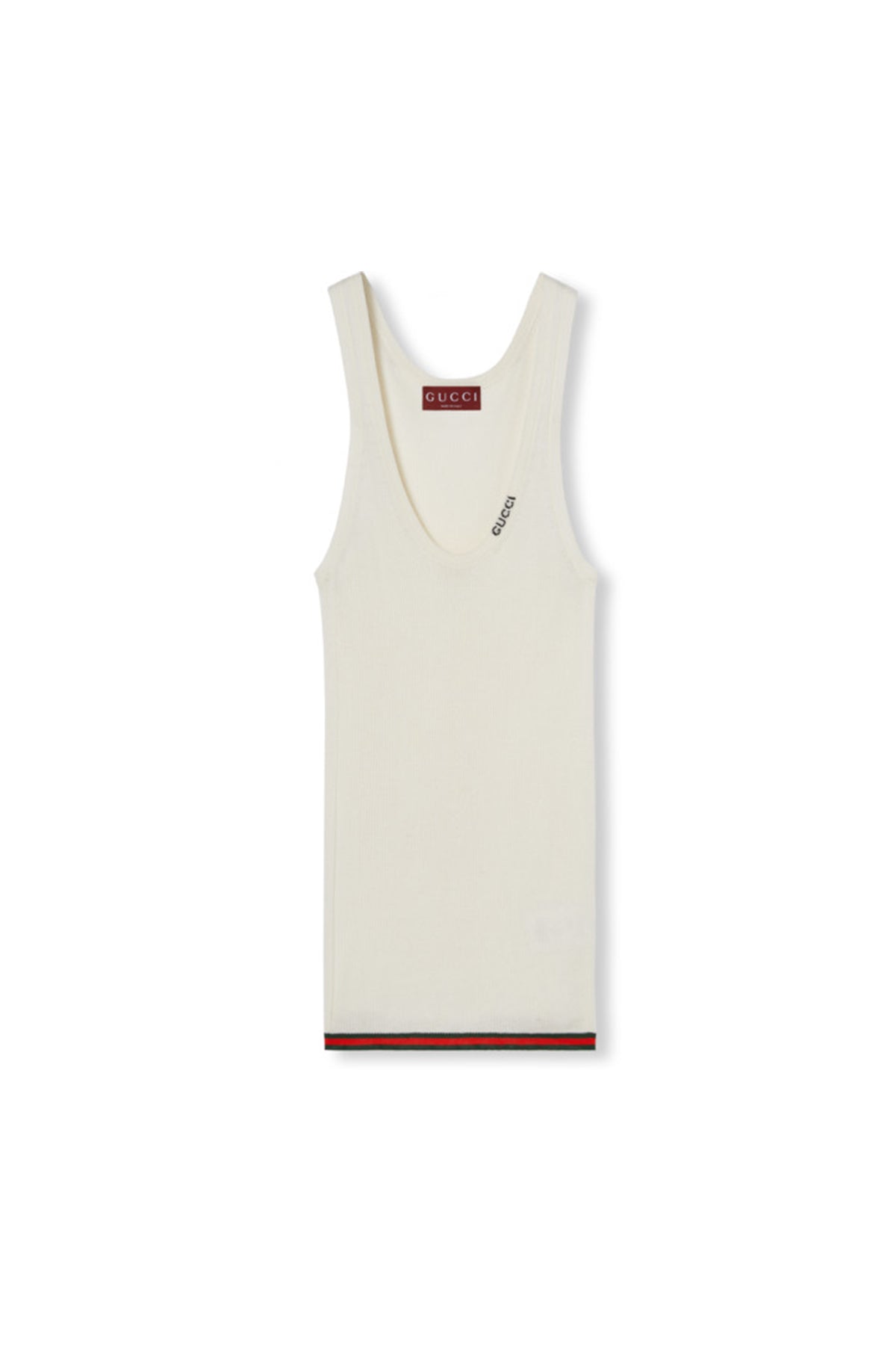 Gucci Women's Ribbed Cotton Tank Top White