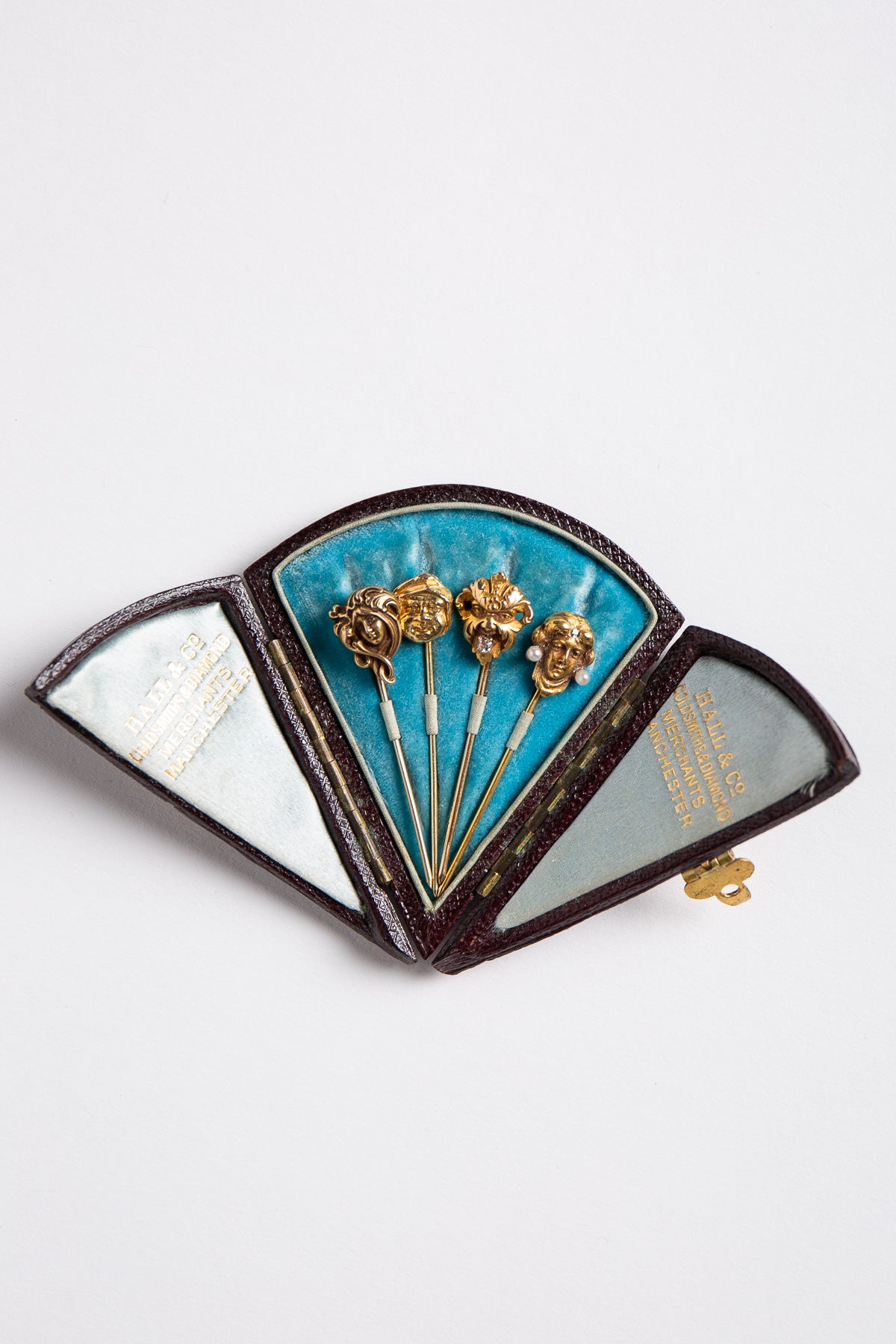 MAXFIELD PRIVATE COLLECTION | VINTAGE ART NOUVEAU DIAMOND PINS, SET OF 4