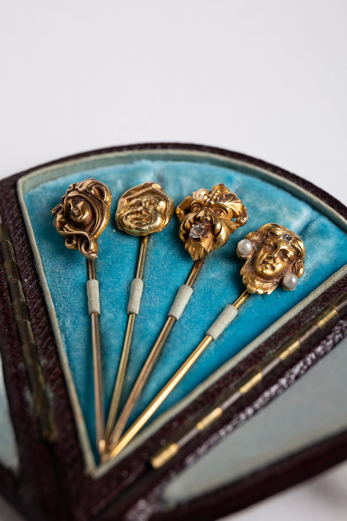 MAXFIELD PRIVATE COLLECTION | VINTAGE ART NOUVEAU DIAMOND PINS, SET OF 4
