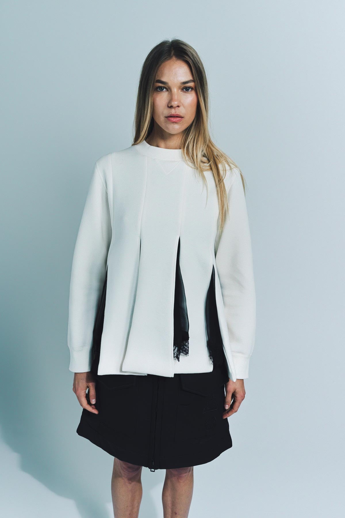 SACAI | CHIFFON MIX SPONGE PULLOVER - MAXFIELD LA