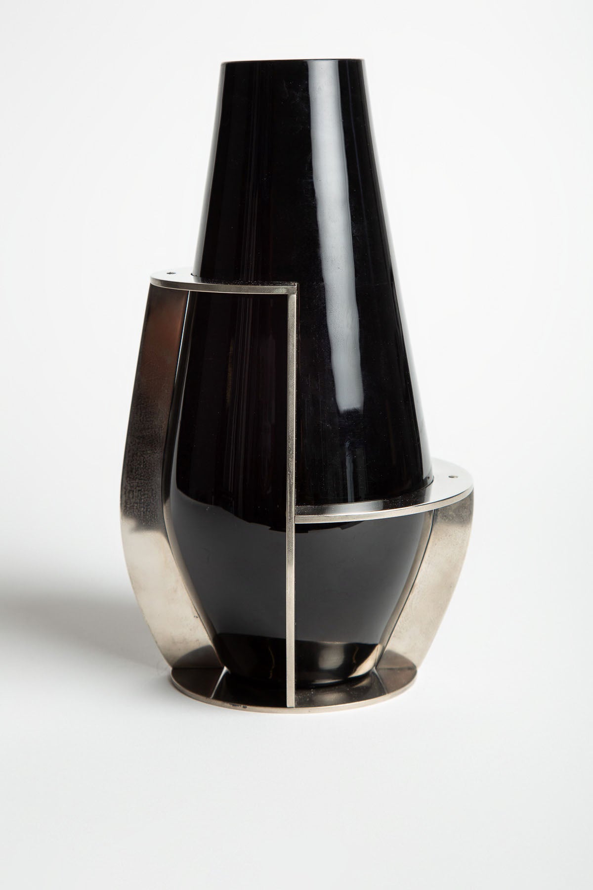 JEAN BORIS-LACROIX | 1930's BLACK OPALINE VASE