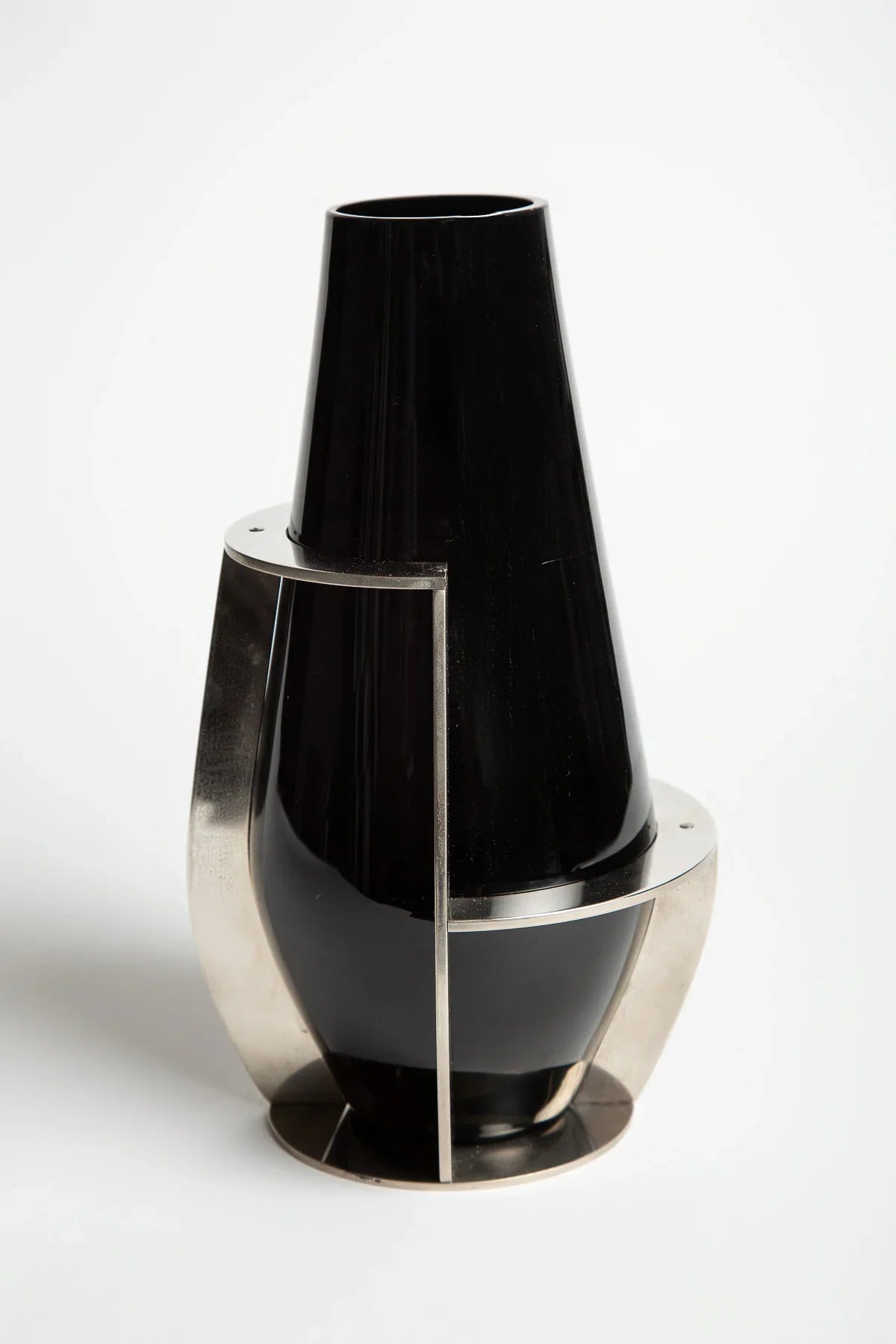 JEAN BORIS-LACROIX | 1930's BLACK OPALINE VASE