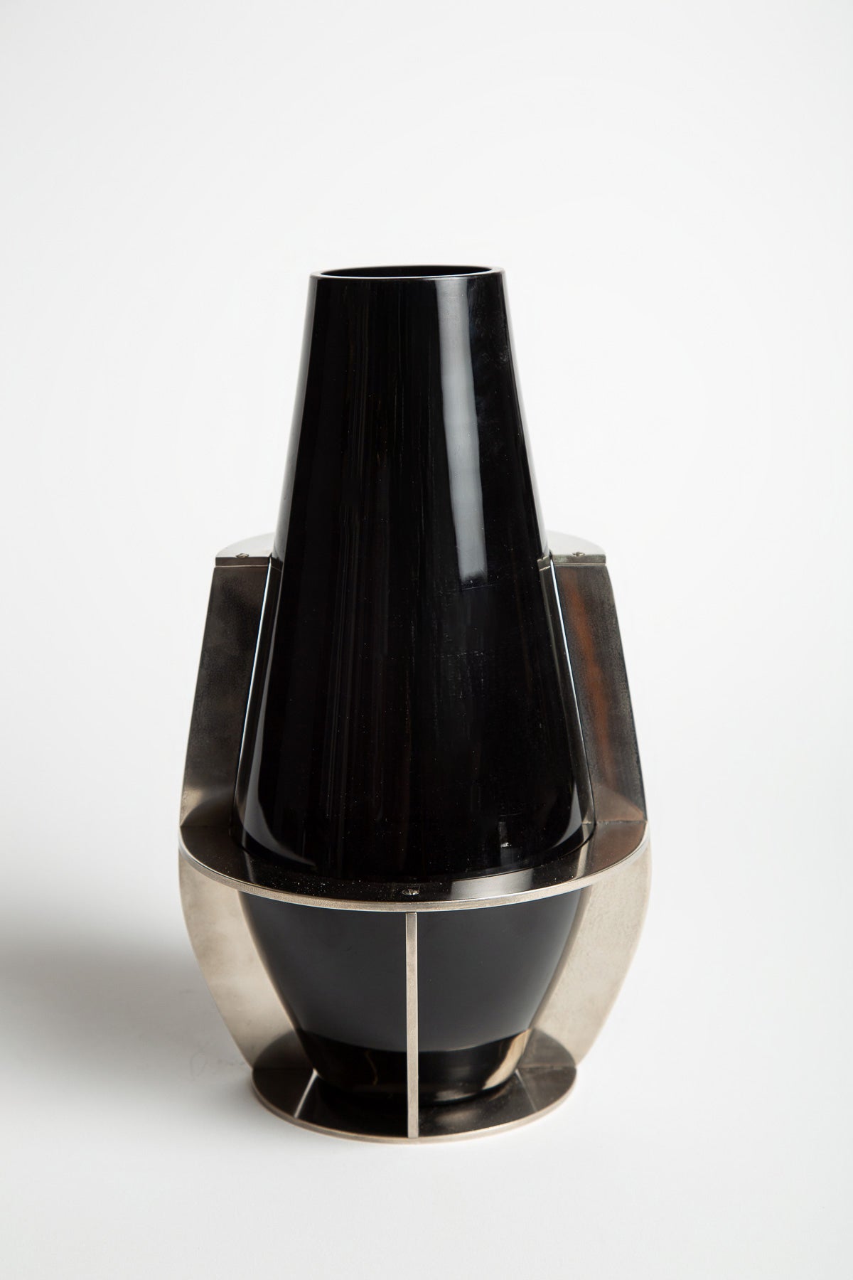 JEAN BORIS-LACROIX | 1930's BLACK OPALINE VASE