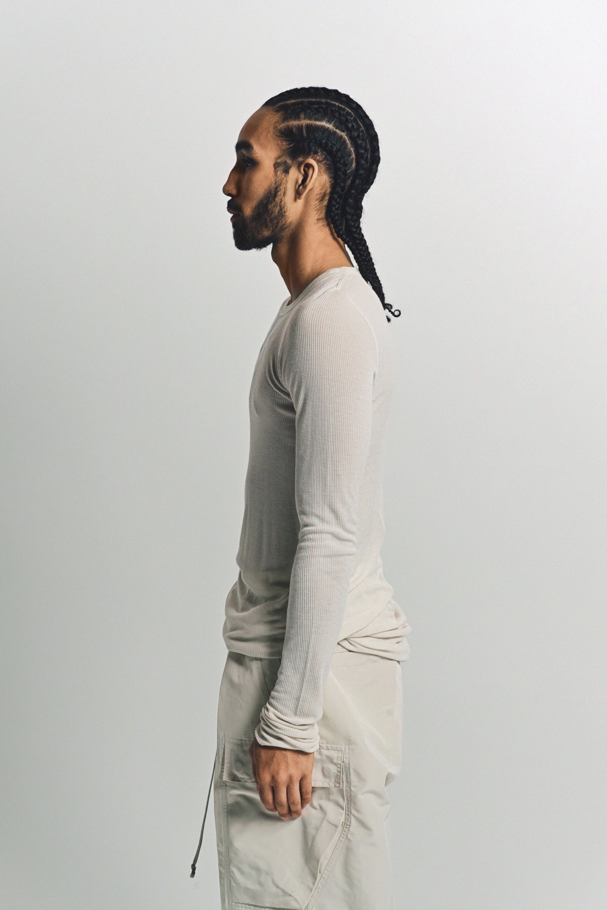 RICK OWENS | RIB LONG SLEEVE TEE - MAXFIELD LA