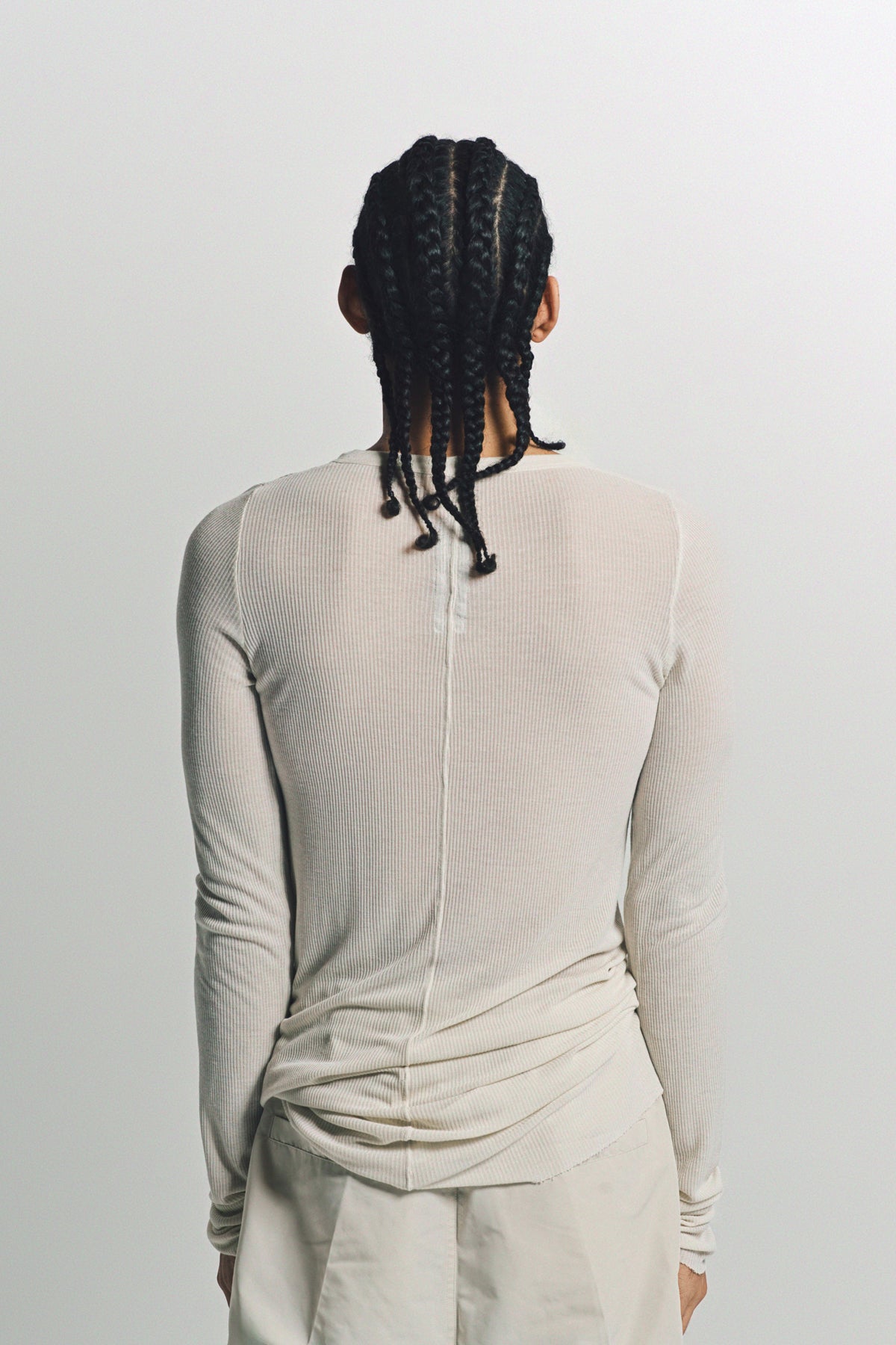 RICK OWENS | RIB LONG SLEEVE TEE - MAXFIELD LA