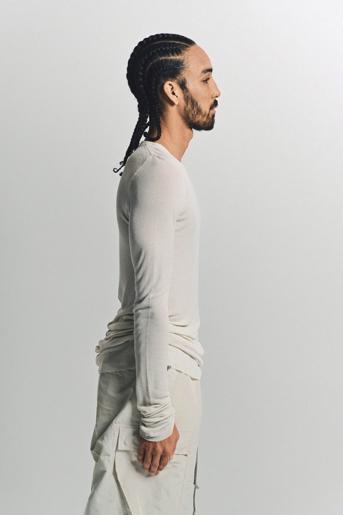 RICK OWENS | RIB LONG SLEEVE TEE - MAXFIELD LA
