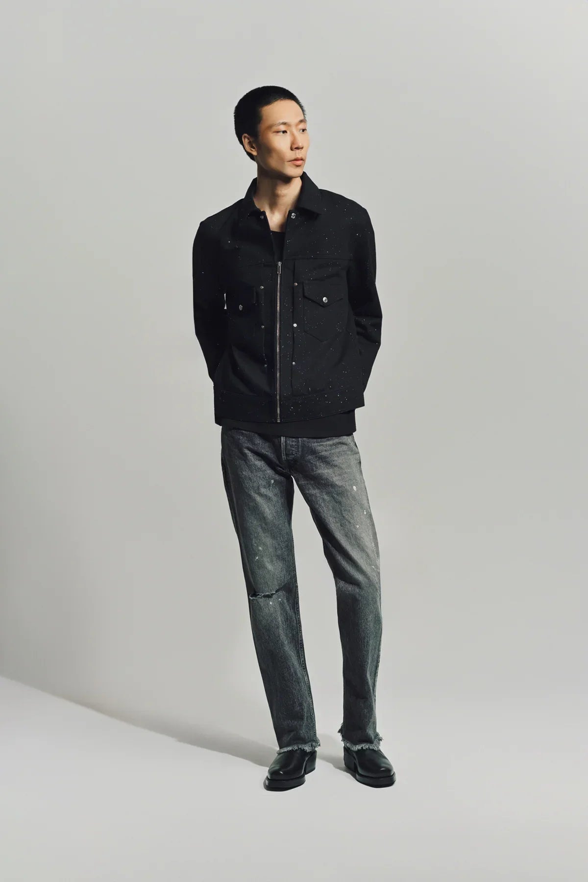 GIVENCHY | JACKET IN MONOGRAM 72 DENIM WITH SEQUINS
