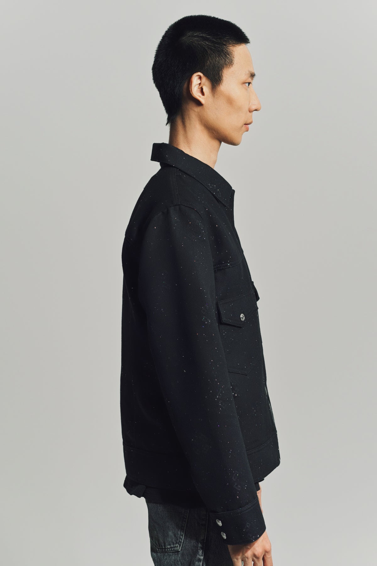 GIVENCHY | JACKET IN MONOGRAM 72 DENIM WITH SEQUINS - MAXFIELD LA