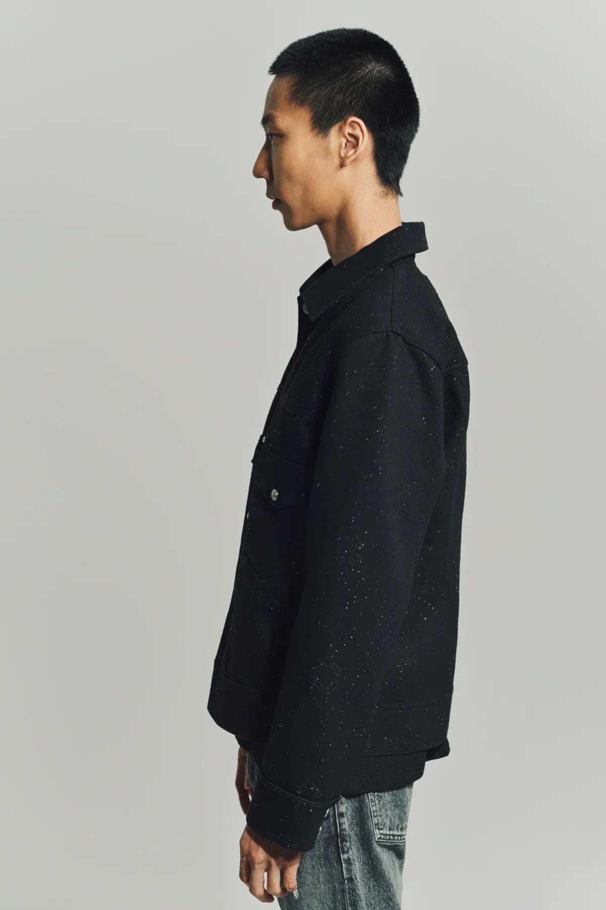 GIVENCHY | JACKET IN MONOGRAM 72 DENIM WITH SEQUINS