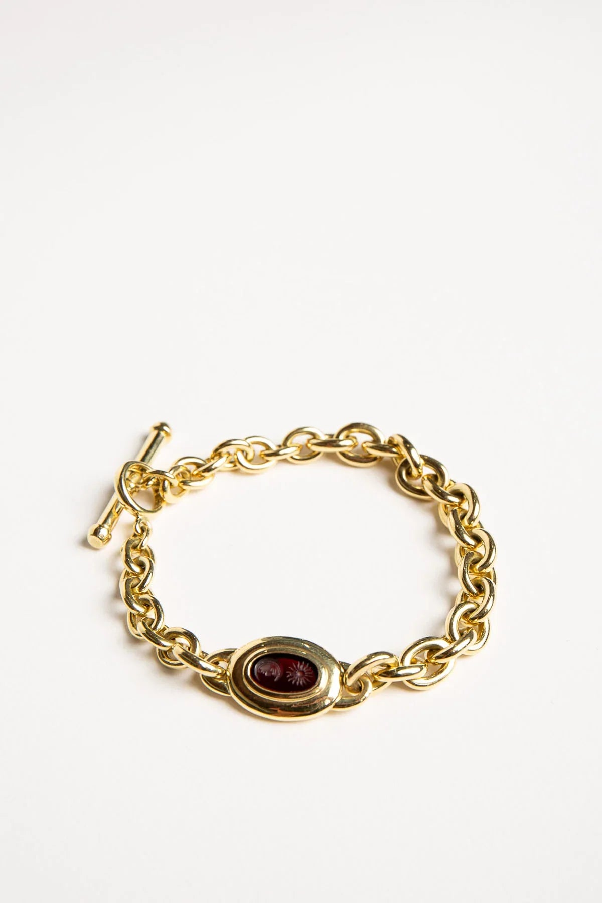 BARRY KIESELSTEIN-CORD | VINTAGE GOLD AND CARNELIAN INTAGLIO BRACELET