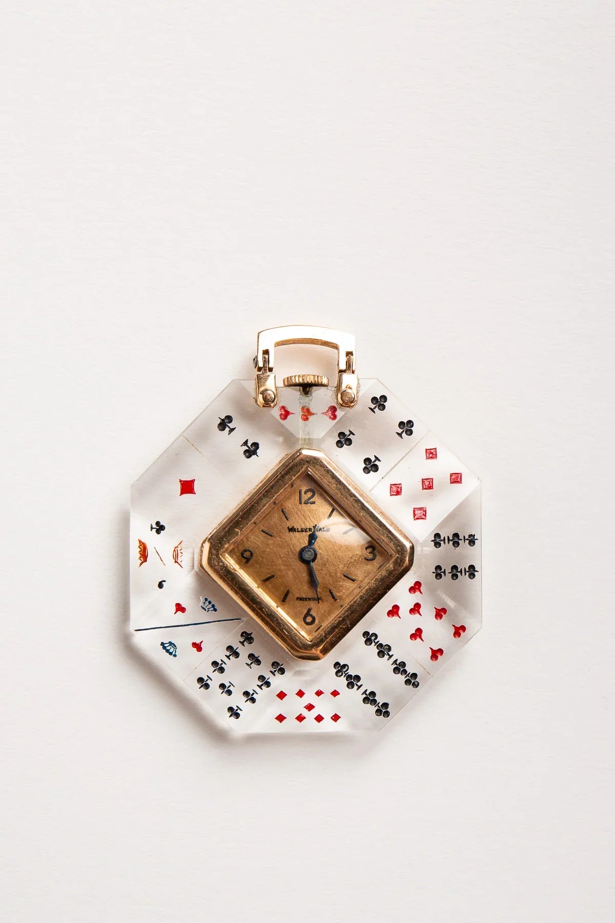 WALSER WALD | 1960'S CRYSTAL DECK OF CARDS WATCH PENDANT