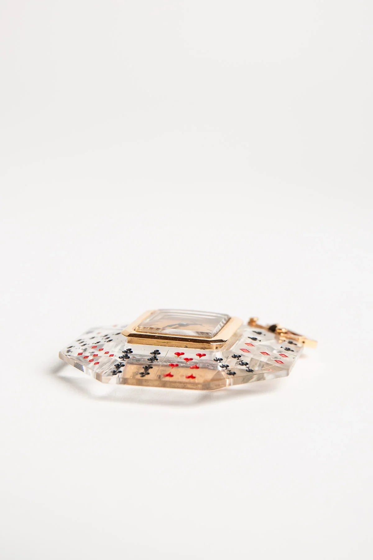 WALSER WALD | 1960'S CRYSTAL DECK OF CARDS WATCH PENDANT