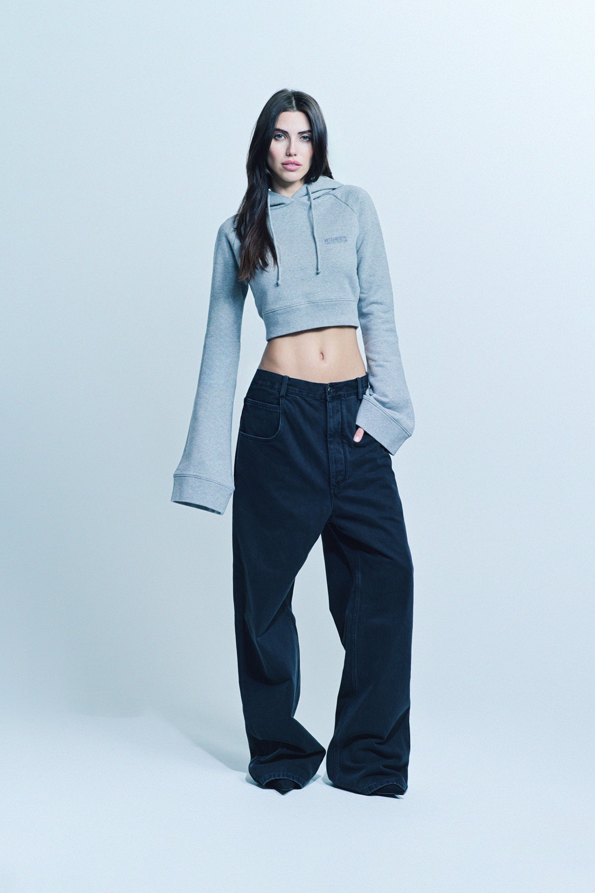 VETEMENTS | EMBROIDERED FLARE SLEEVE HOODIE