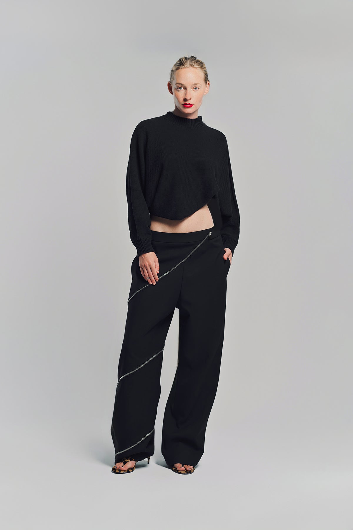 ALAÏA | ZIP-UP SPIRAL PANTS