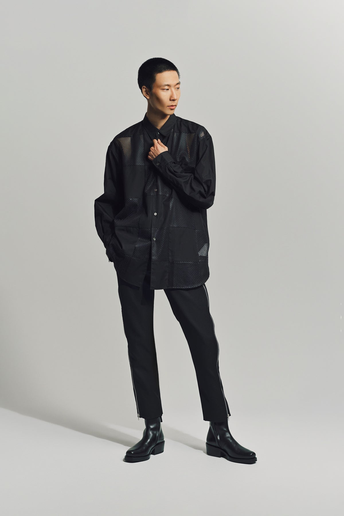 美品CHOMME des GARÇONS ブラック長袖カットソー COMME des GARCONS HOMME』 LOGO LONG SLEEVE TEE（Tシャツ