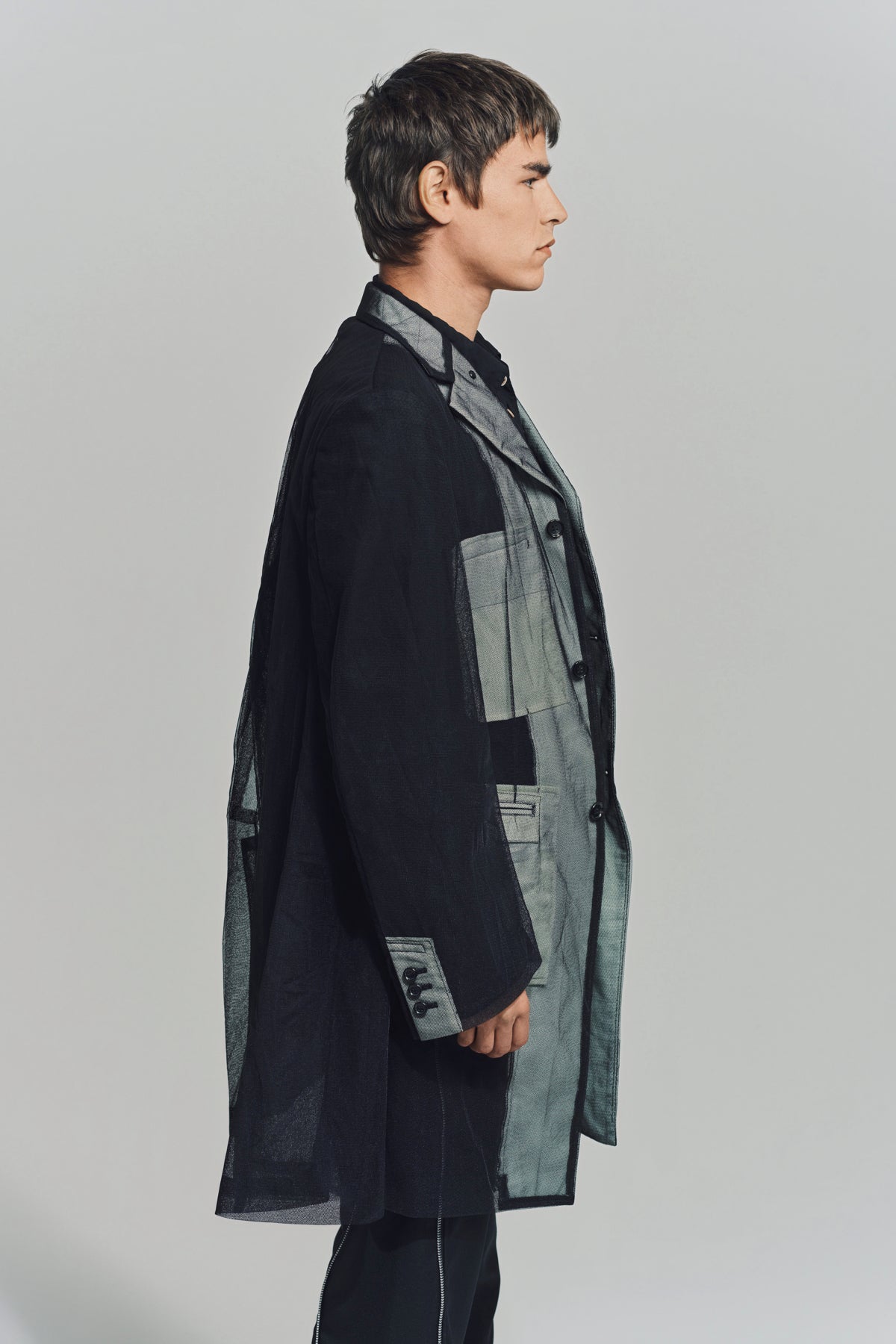 COMME DES GARCONS HOMME PLUS | NYLON TULLE BLAZER COAT
