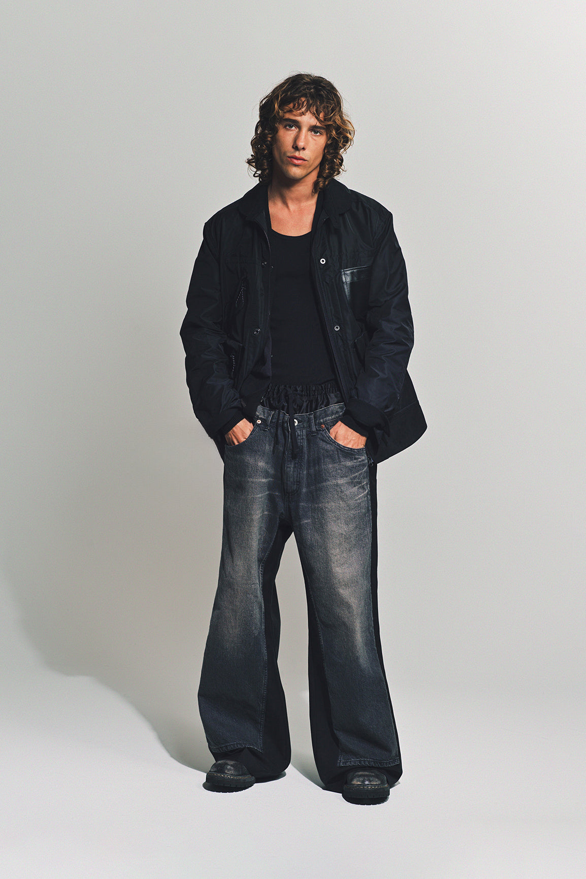 JUNYA WATANABE | DENIM POLYESTER DOUBLE PANTS
