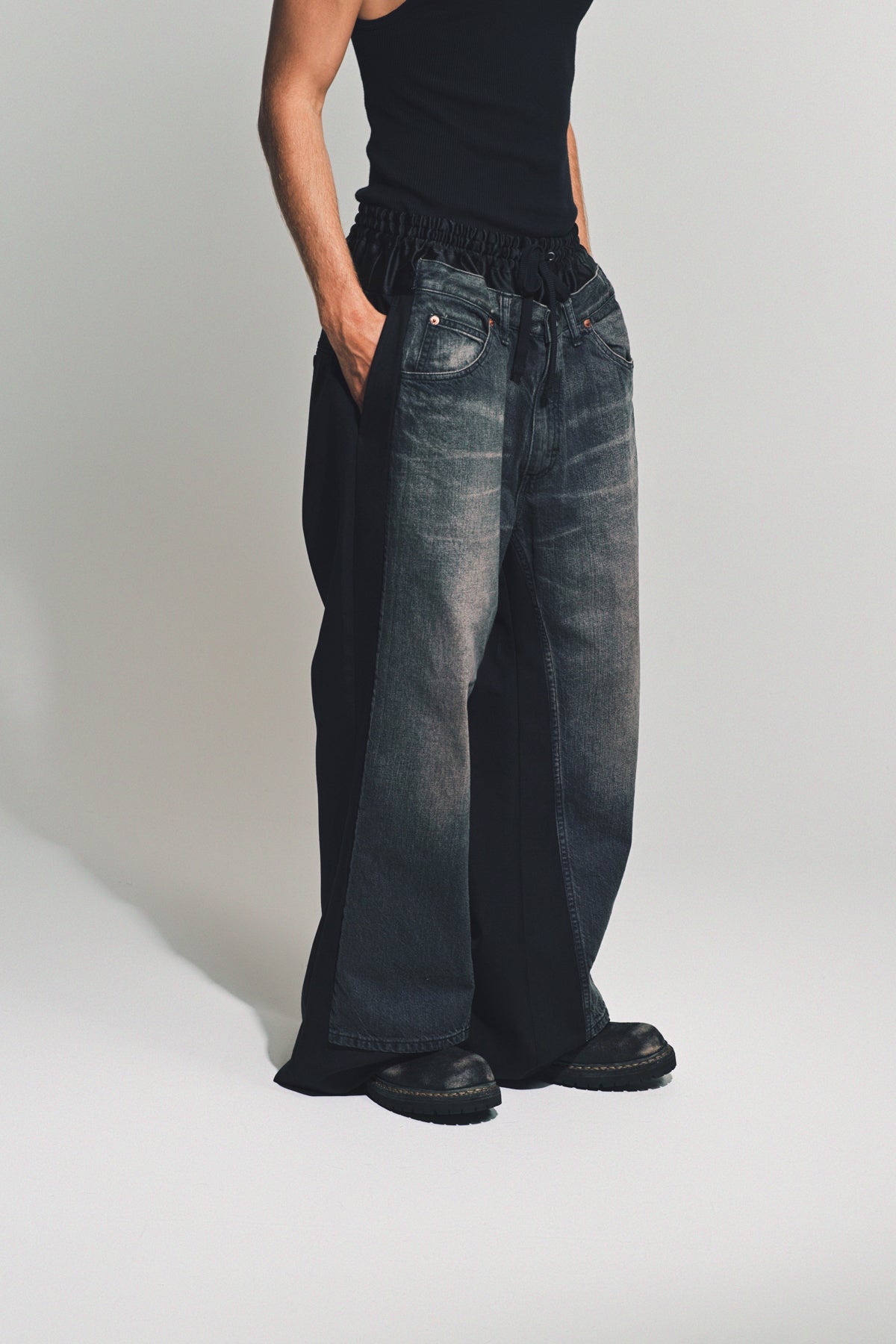 JUNYA WATANABE | DENIM POLYESTER DOUBLE PANTS