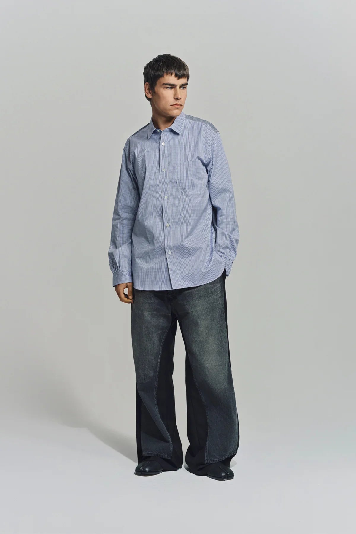 JUNYA WATANABE | CHECK CHAMBRAY LONG SLEEVE SHIRT