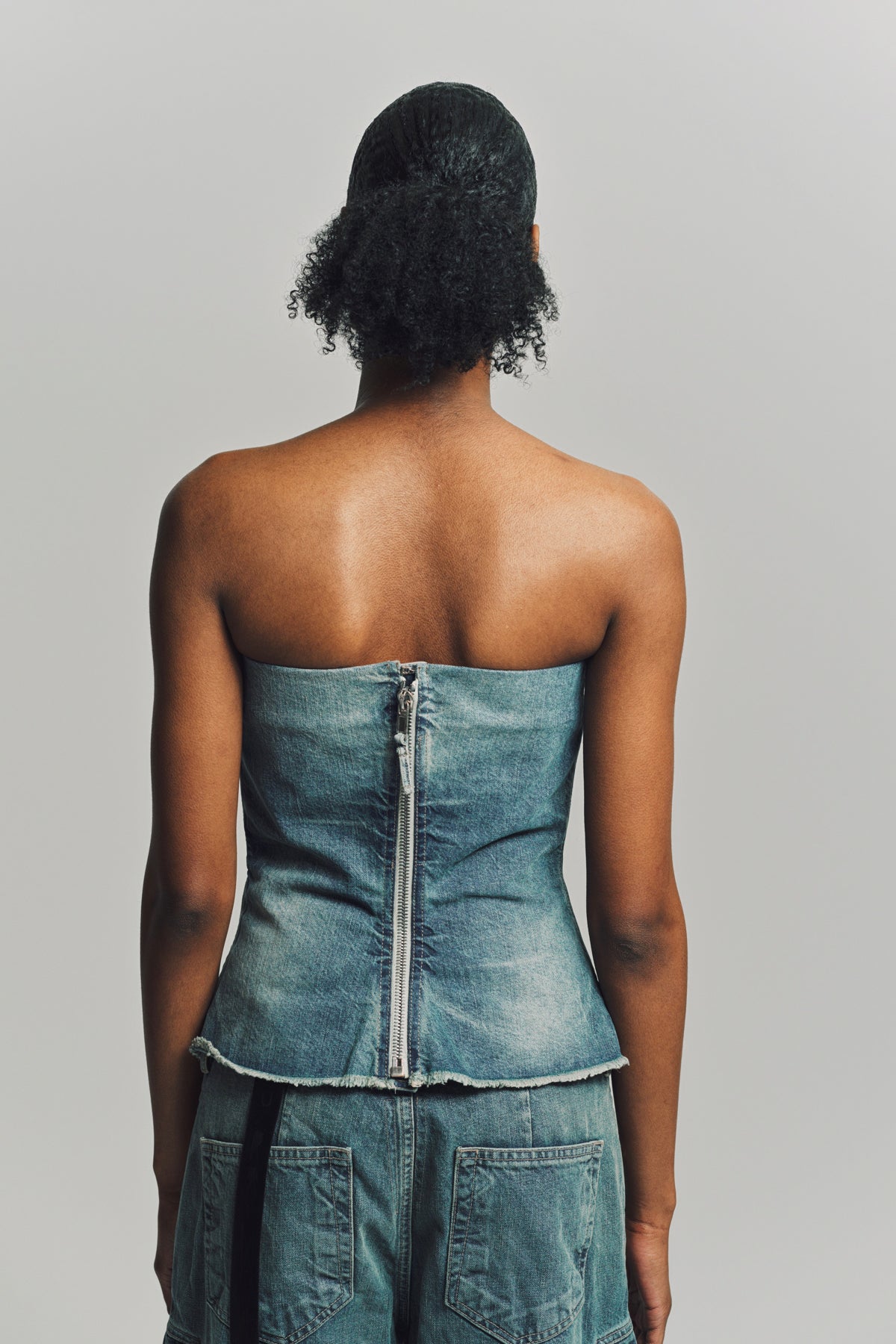 RICK OWENS DRKSHDW | DENIM BUSTIER TOP