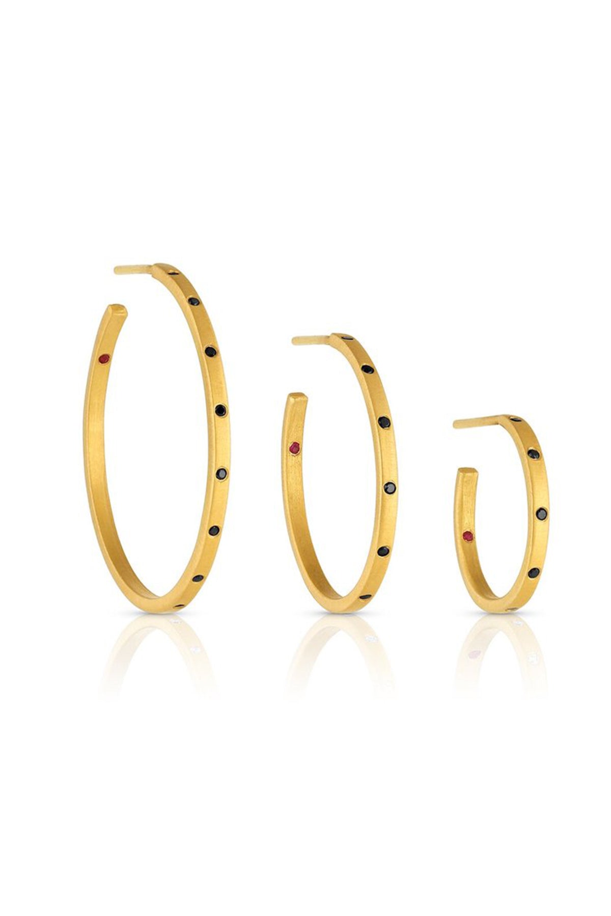 HERNSDORF | SMALL BLACK DIAMOND LOVE HOOPS - MAXFIELD LA