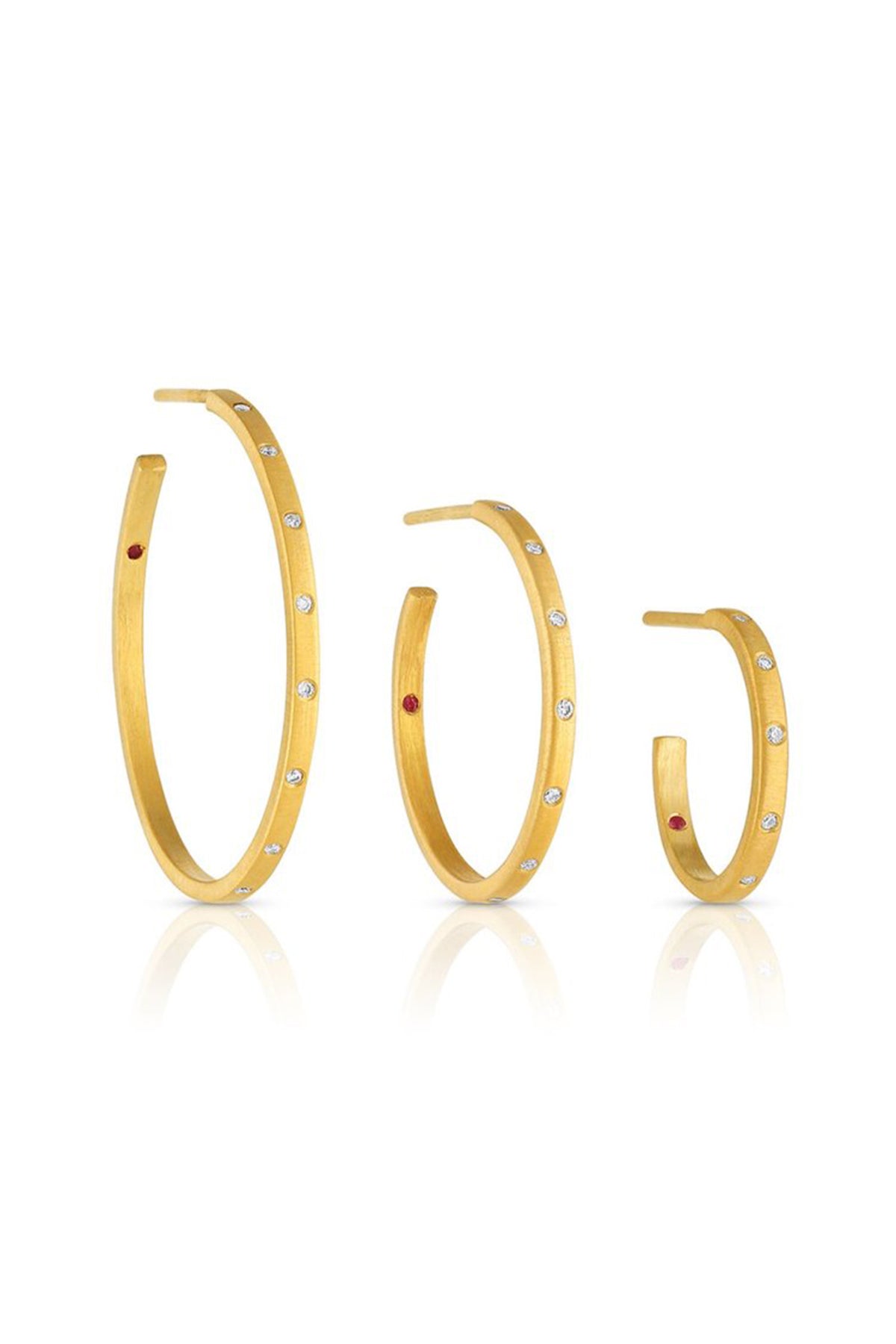 HERNSDORF | LARGE WHITE DIAMOND LOVE HOOPS - MAXFIELD LA