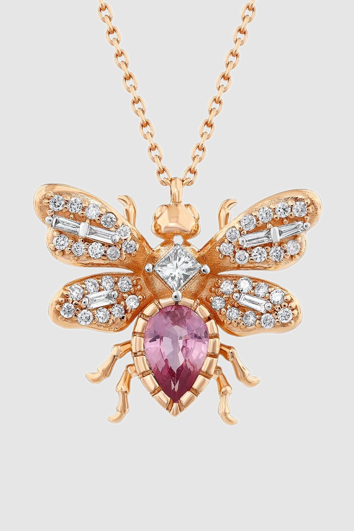 BEE GODDESS | SAPPHIRE & DIAMOND QUEEN BEE NECKLACE