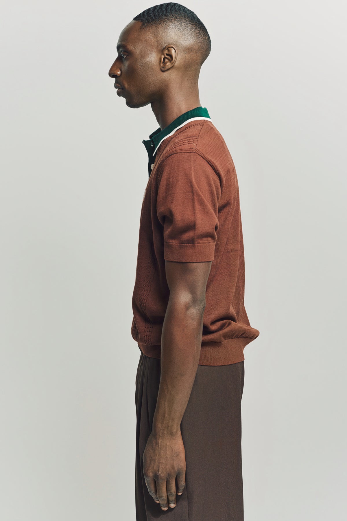 CASABLANCA | CABLE KNIT OVERSIZED POLO SHIRT