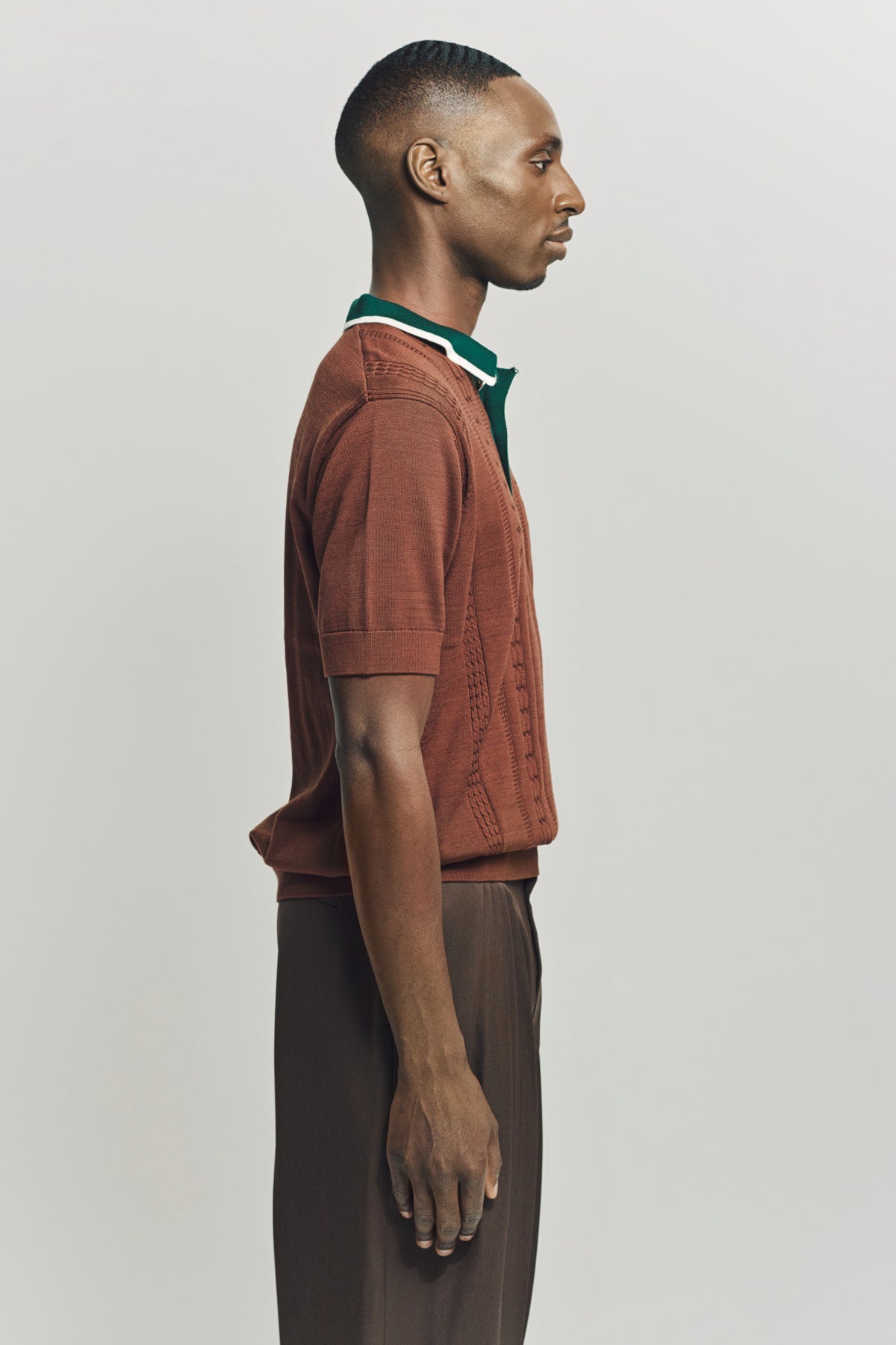 CASABLANCA | CABLE KNIT OVERSIZED POLO SHIRT