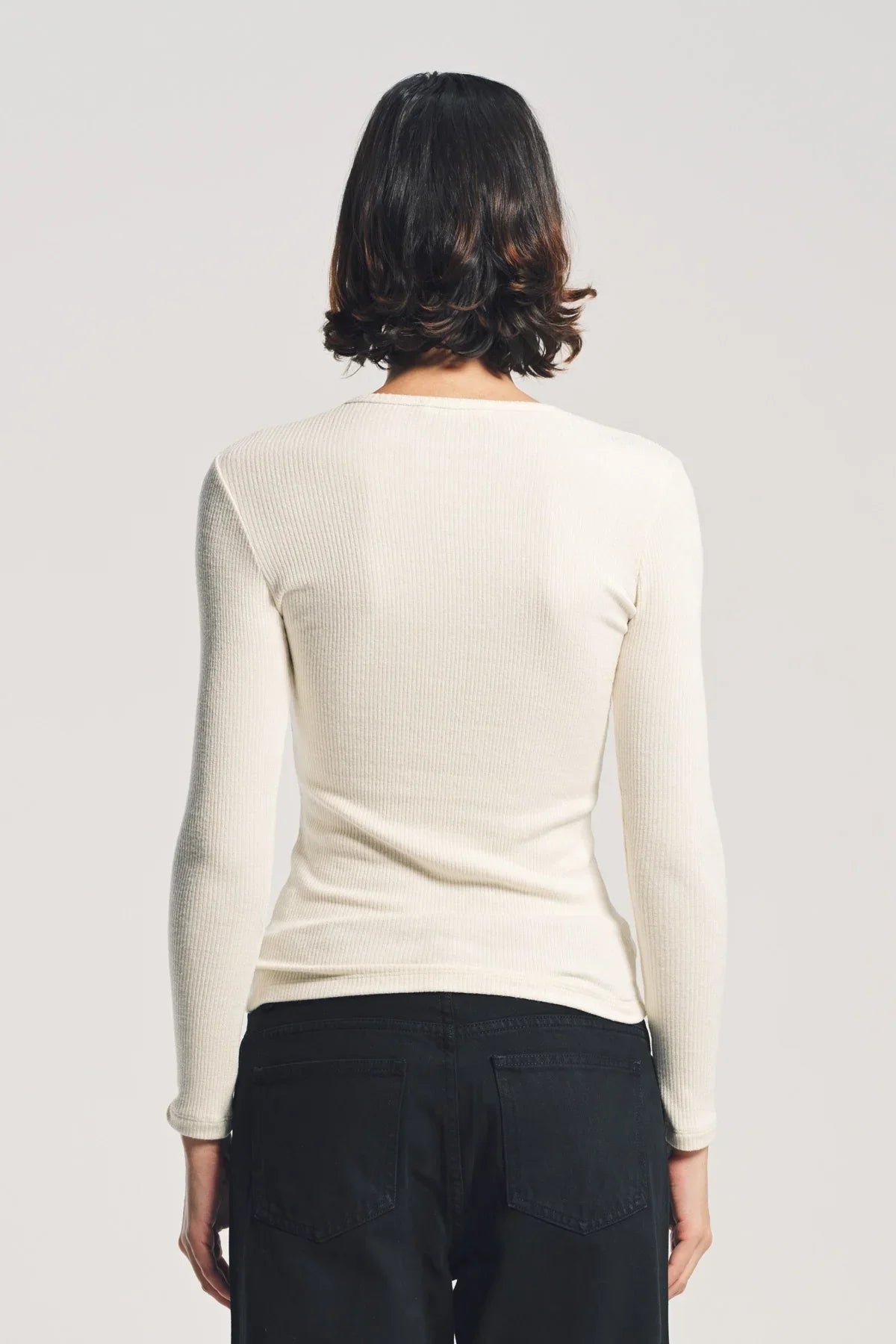 SABLYN | QUINCY LONG SLEEVE FITTED CREWNECK RIB TOP