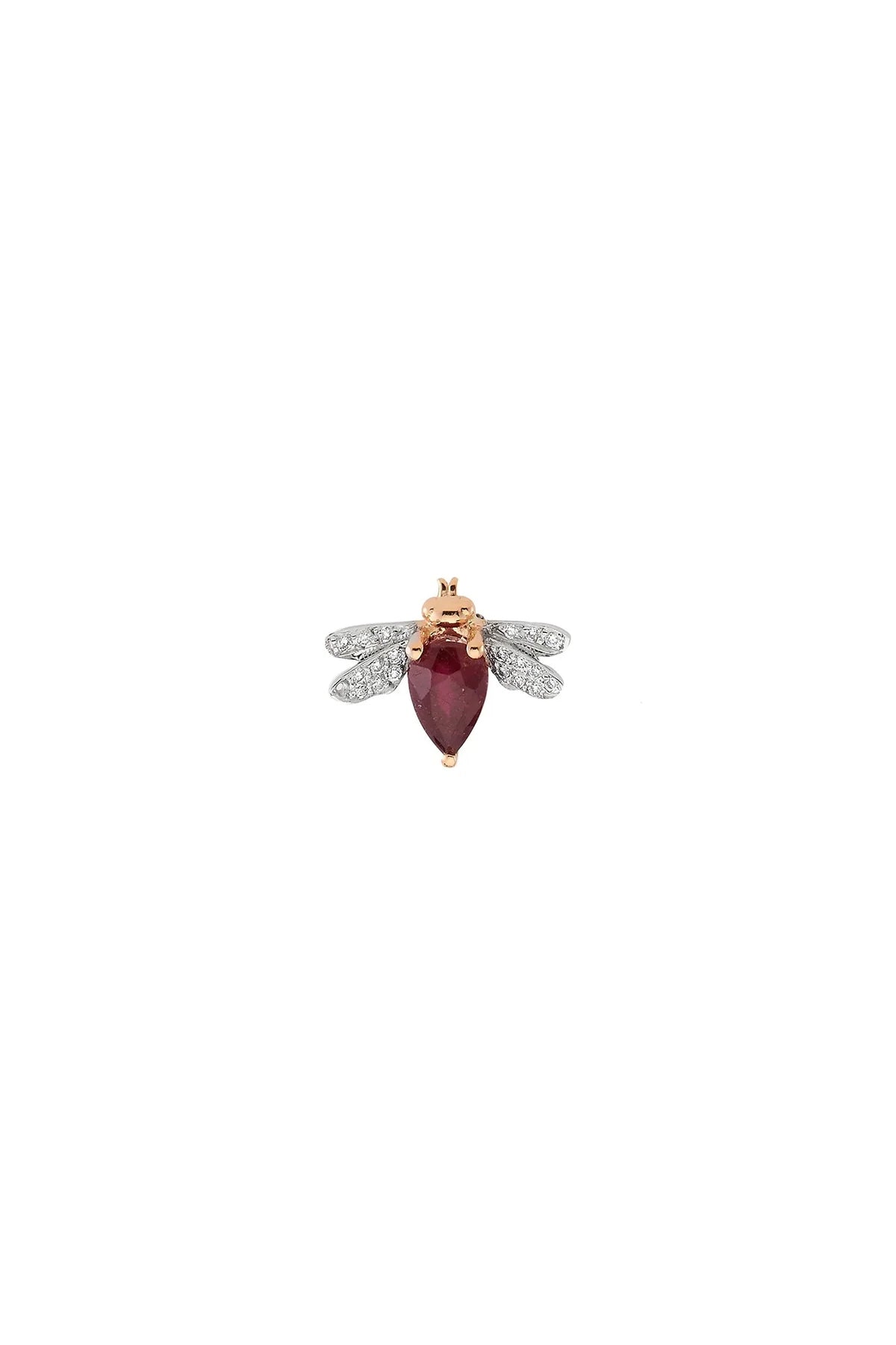 BEE GODDESS | QUEEN BEE BELLA RUBY SINGLE EARRING - MAXFIELD LA