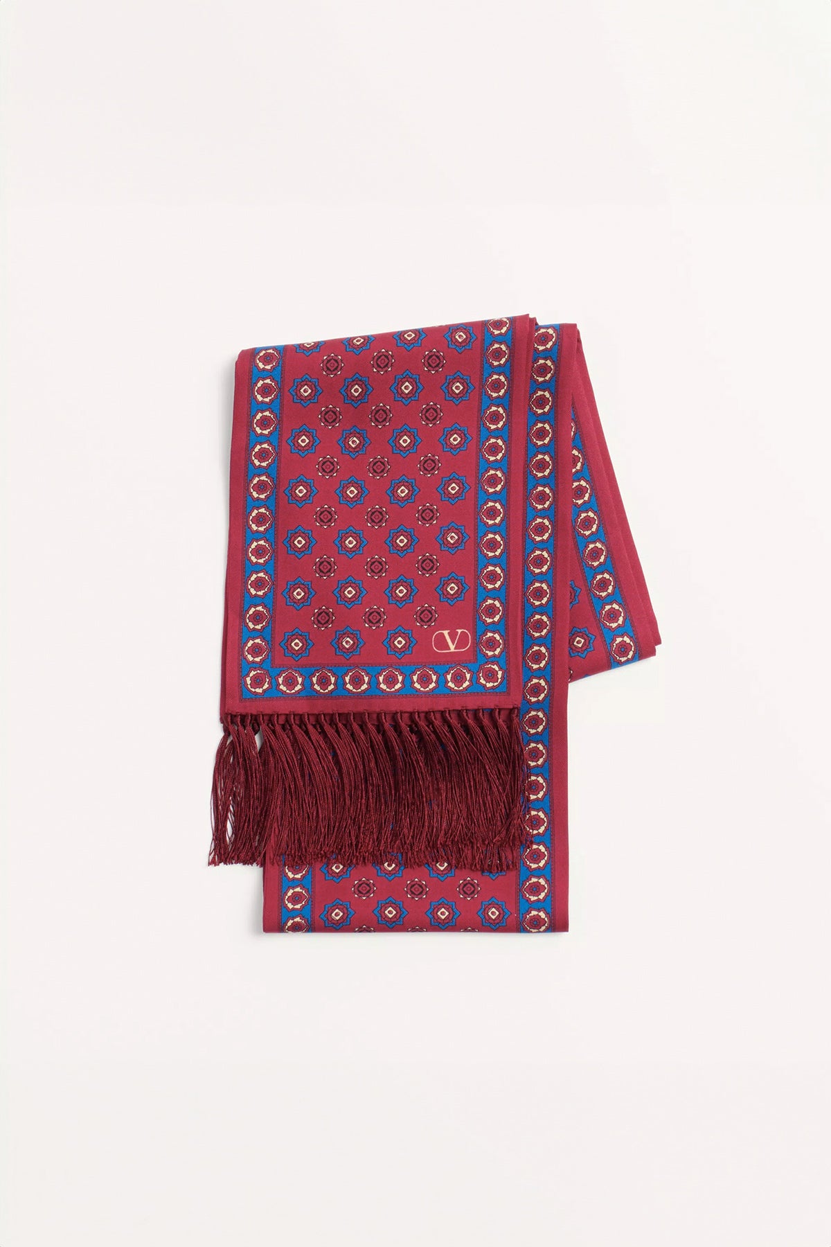 VALENTINO GARAVANI | CHAMBER SILK BANDEAU SCARF WITH FRINGE