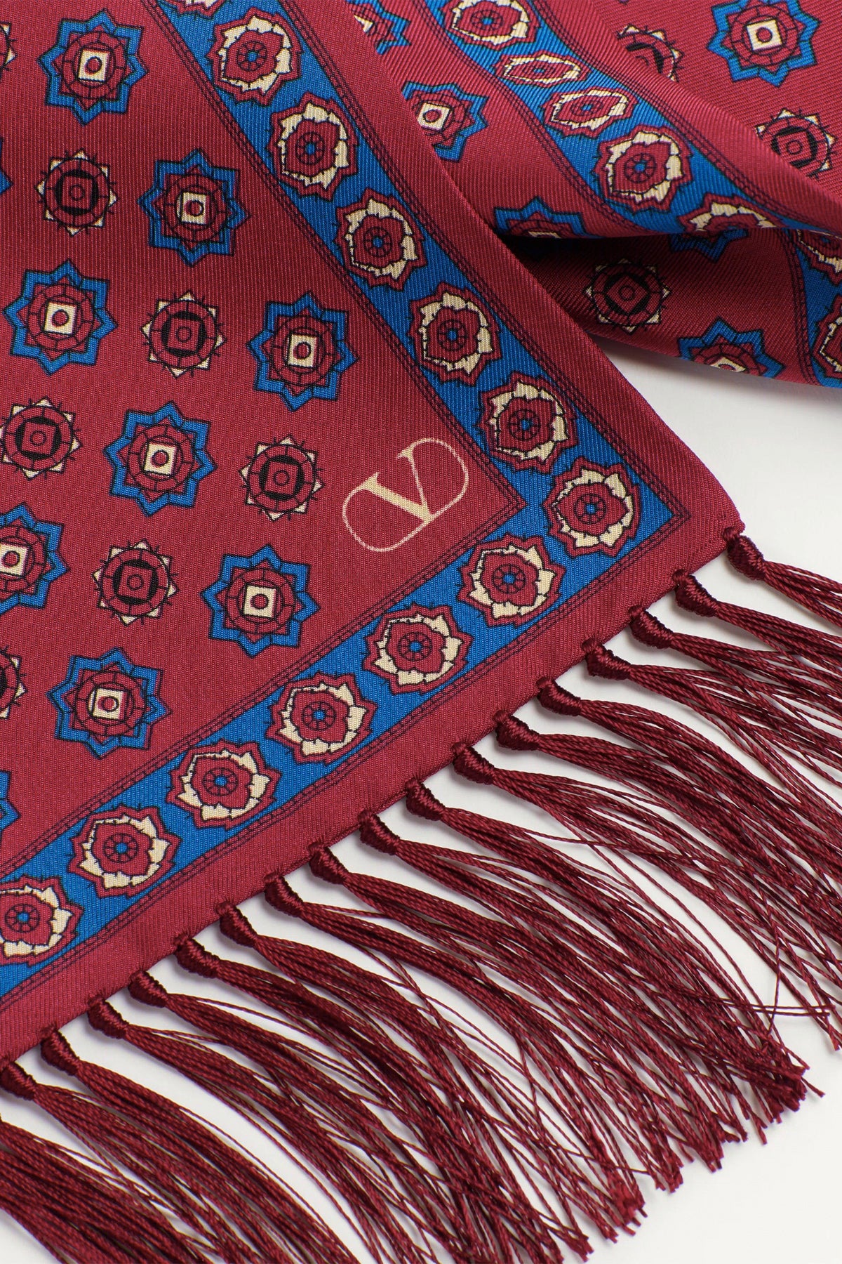 VALENTINO GARAVANI | CHAMBER SILK BANDEAU SCARF WITH FRINGE