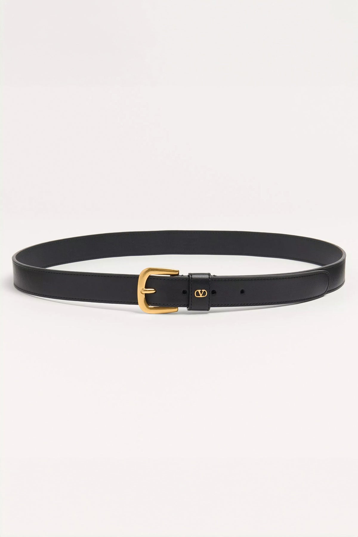 VALENTINO GARAVANI | VLOGO SIGNATURE BELT IN SHINY CALFSKIN 25 MM - MAXFIELD LA