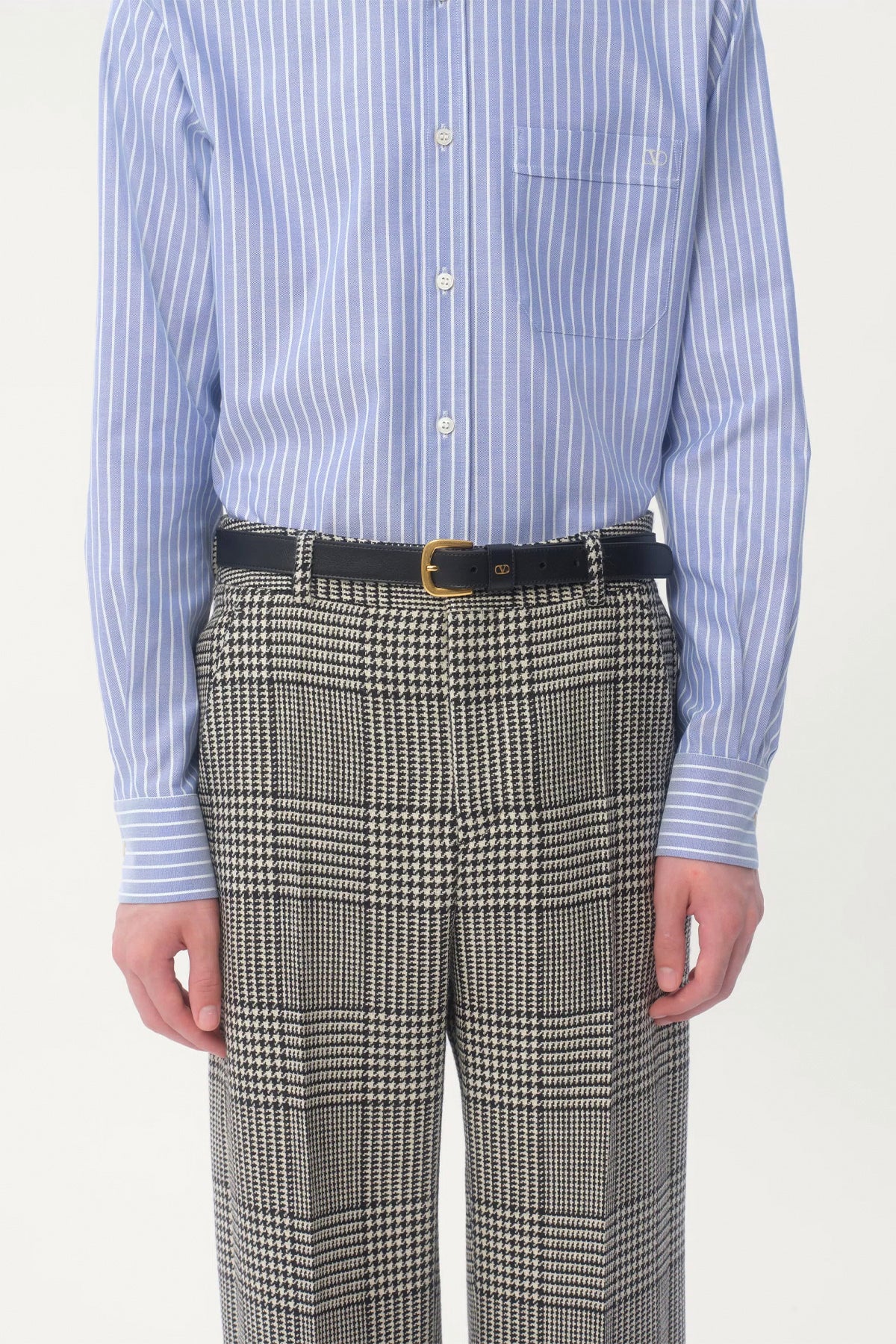 VALENTINO GARAVANI | VLOGO SIGNATURE BELT IN SHINY CALFSKIN 25 MM - MAXFIELD LA