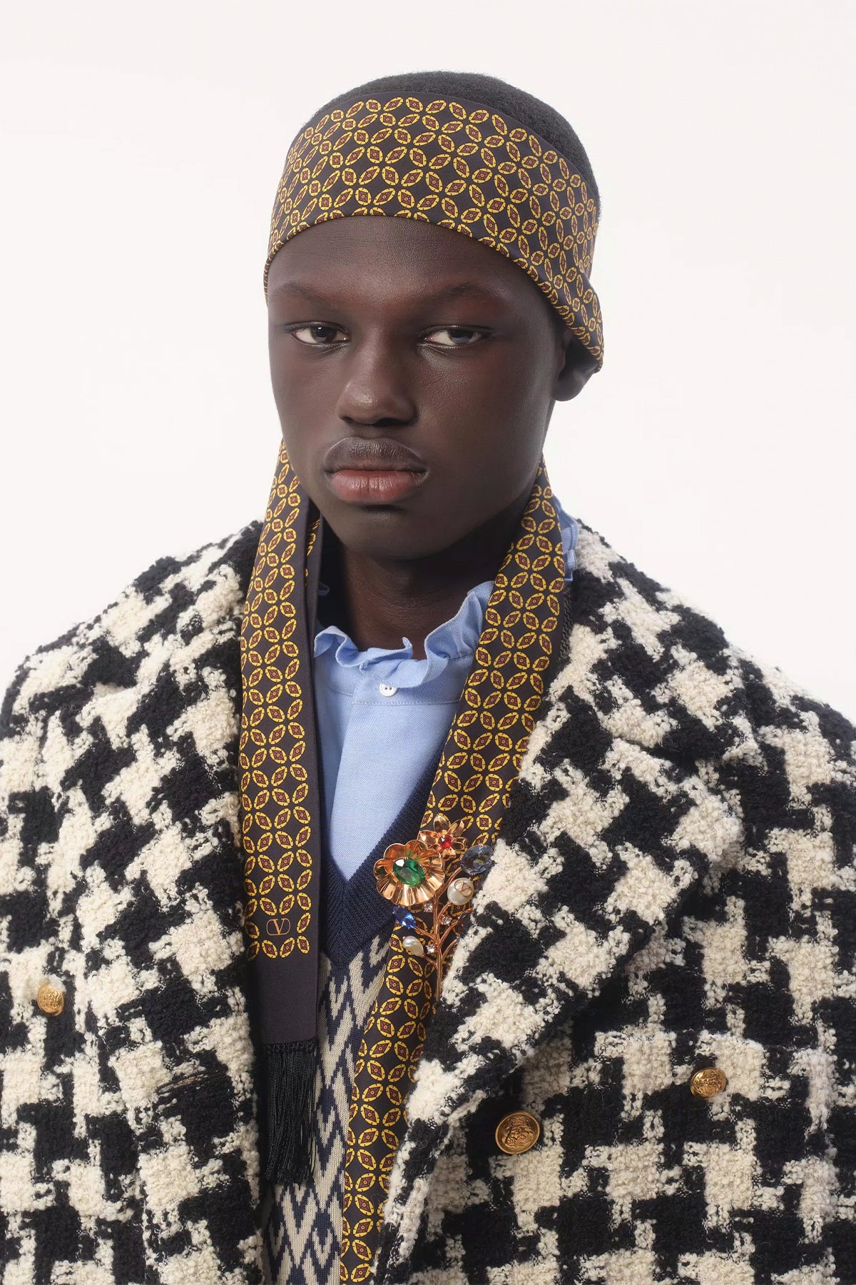 VALENTINO GARAVANI | CHAMBER SILK BANDEAU SCARF WITH FRINGE