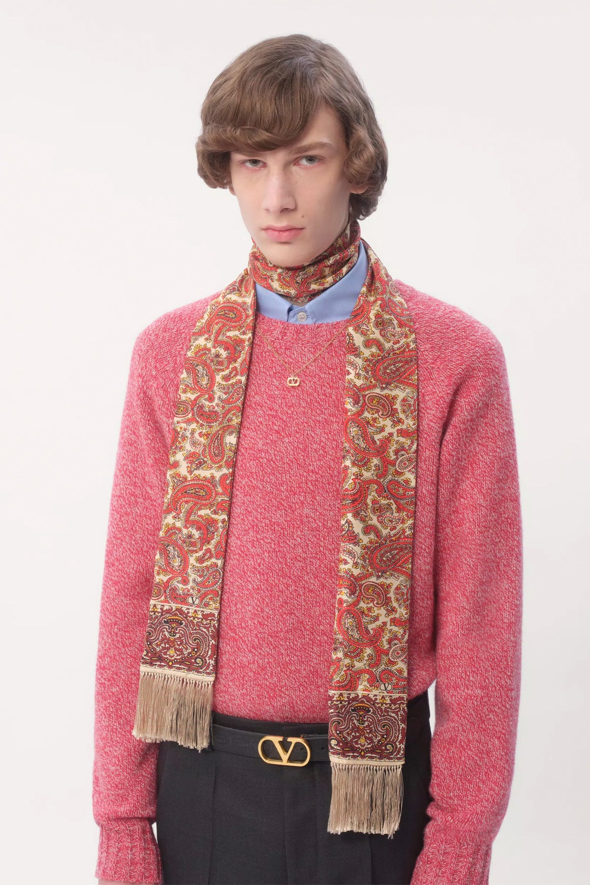 VALENTINO GARAVANI | VOYAGE IMAGINAIRE SILK BANDEAU SCARF WITH FRINGE