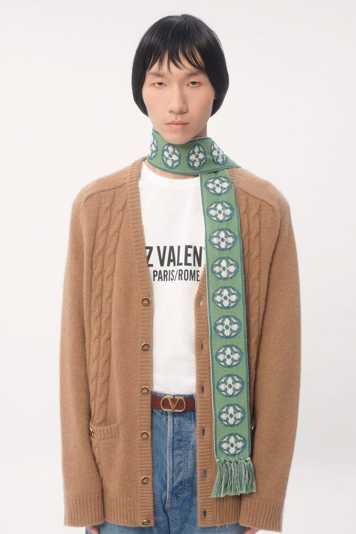 VALENTINO GARAVANI | ANTIBES COTTON SCARF WITH FRINGE - MAXFIELD LA