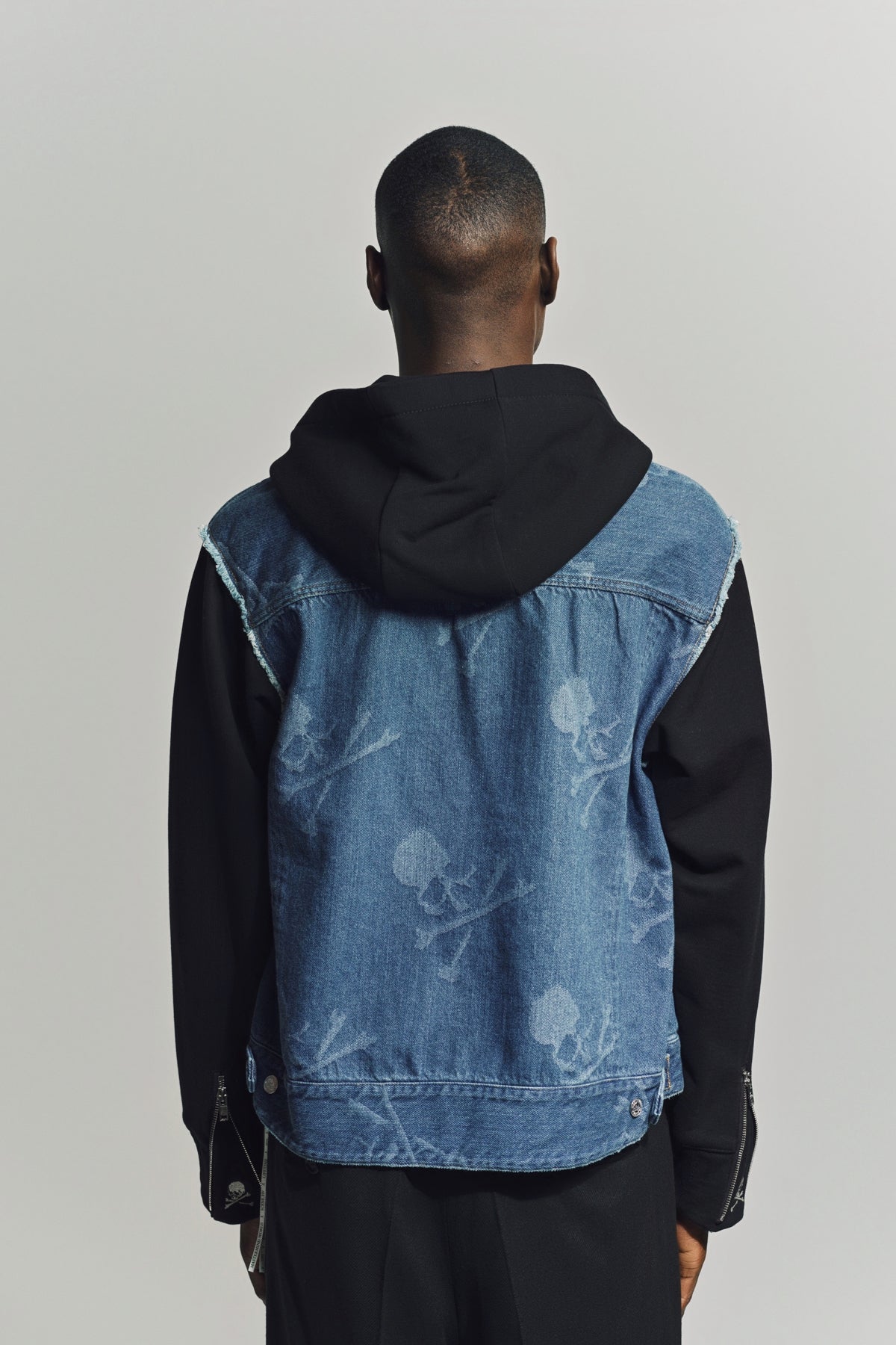 MASTERMIND | HOODED MONOGRAM DENIM JACKET