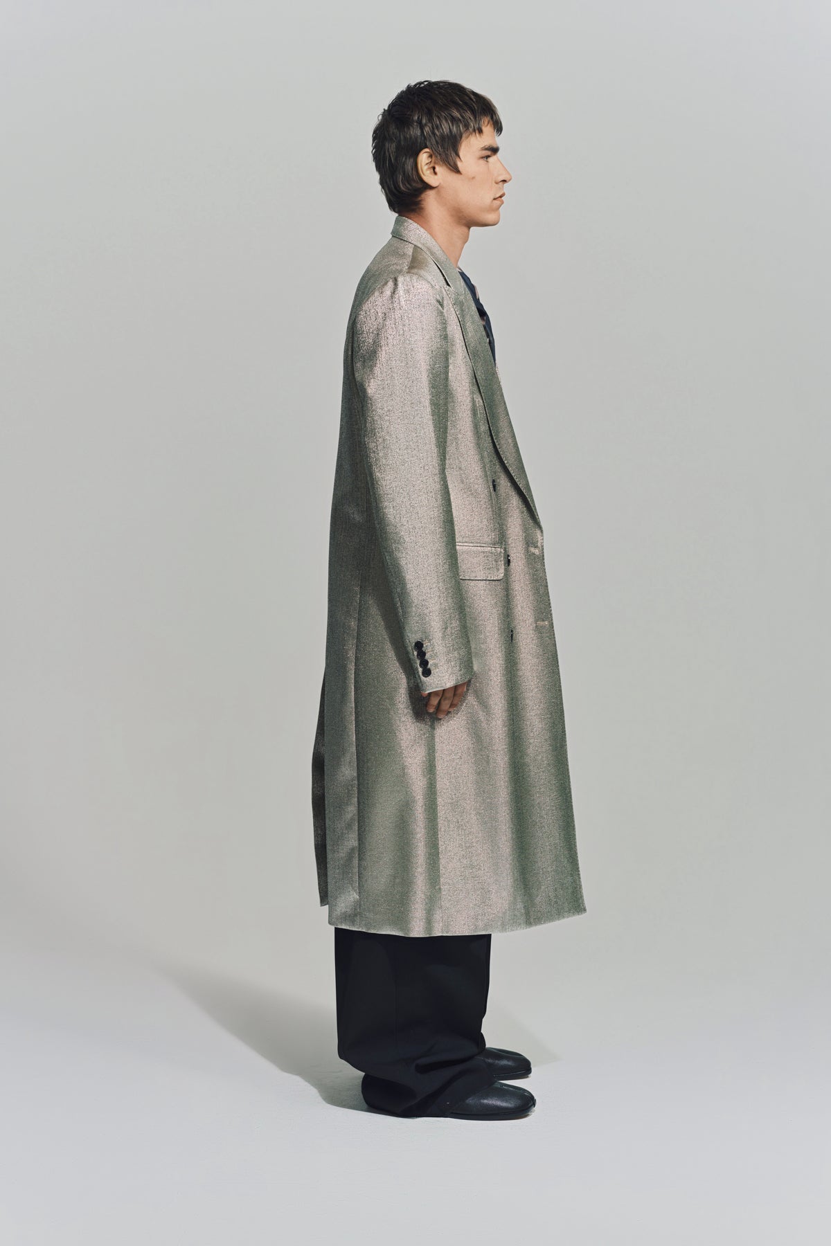 DRIES VAN NOTEN | DOUBLE BREASTED METALLIC COAT