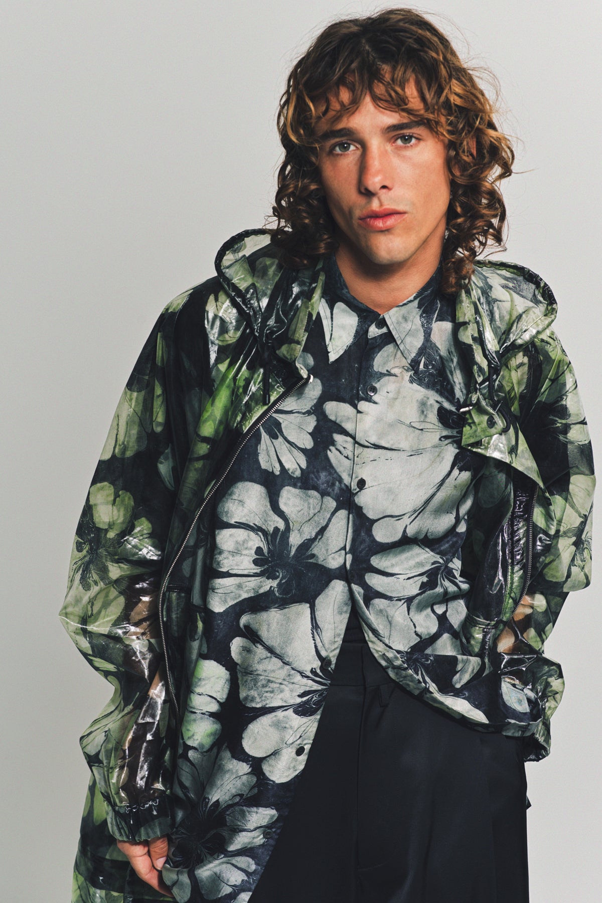 DRIES VAN NOTEN | PRINTED HOODED COAT - MAXFIELD LA