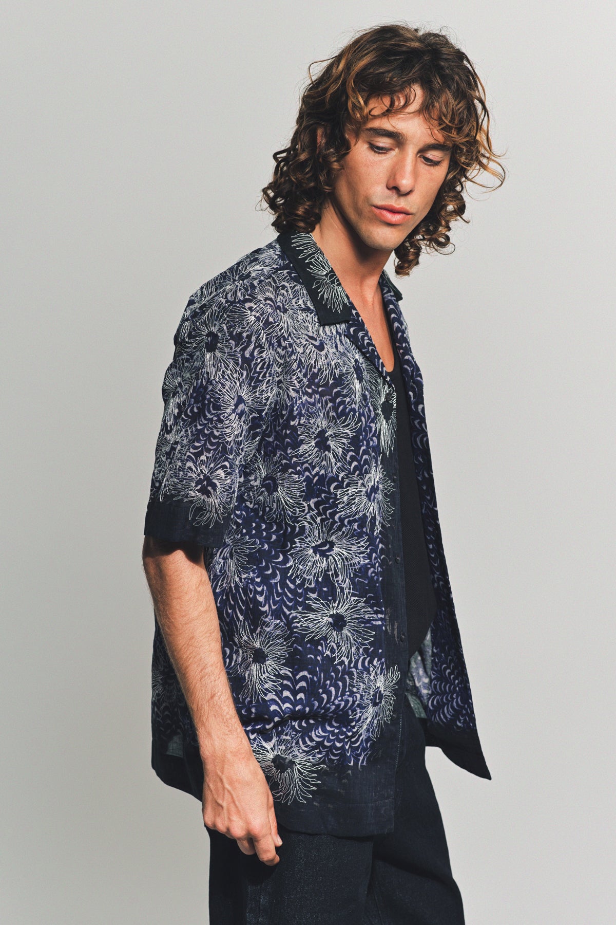 DRIES VAN NOTEN | EMBROIDERED SHORT SLEEVE SHIRT
