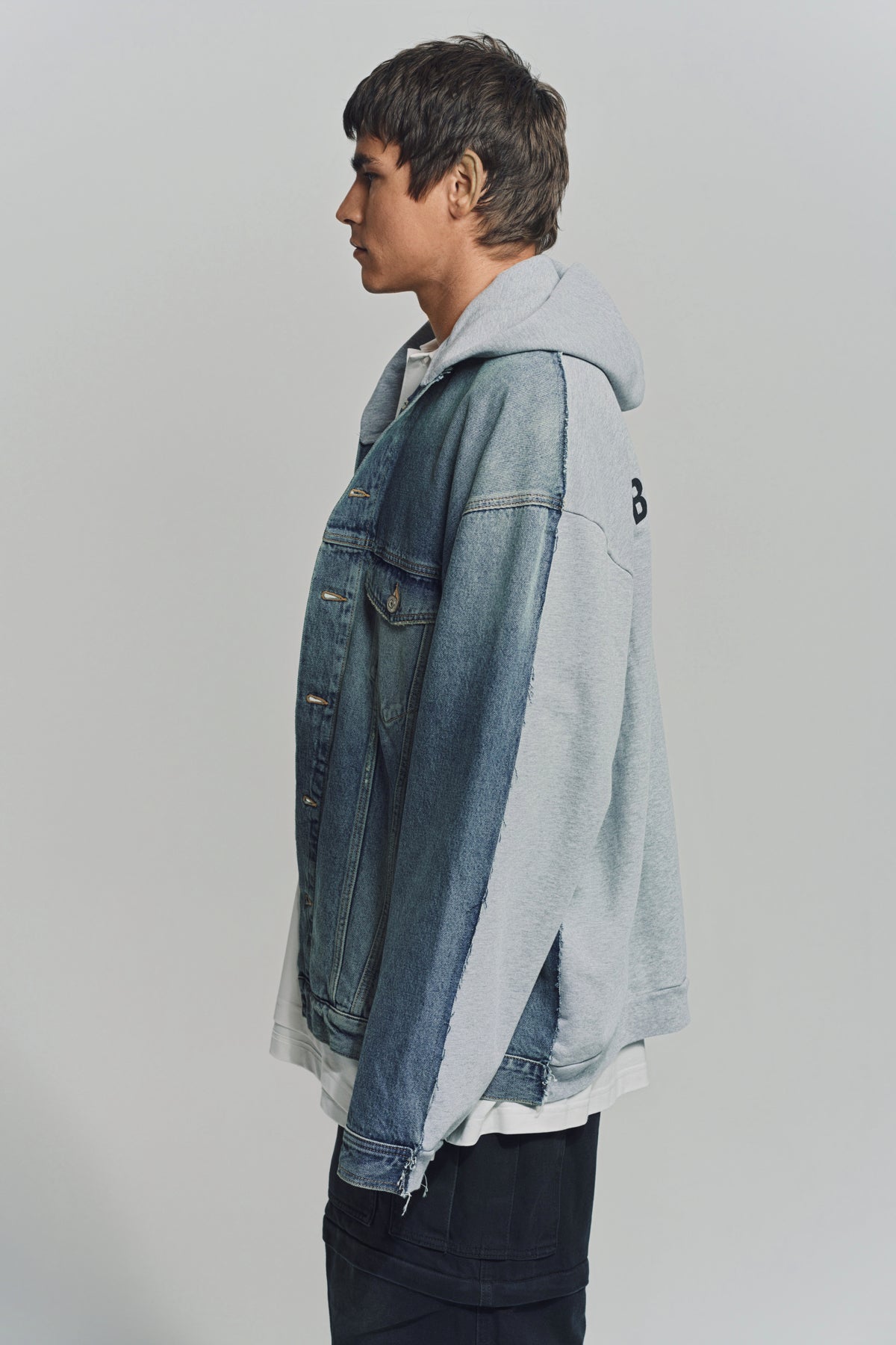 BALENCIAGA | HOODED DENIM JACKET - MAXFIELD LA