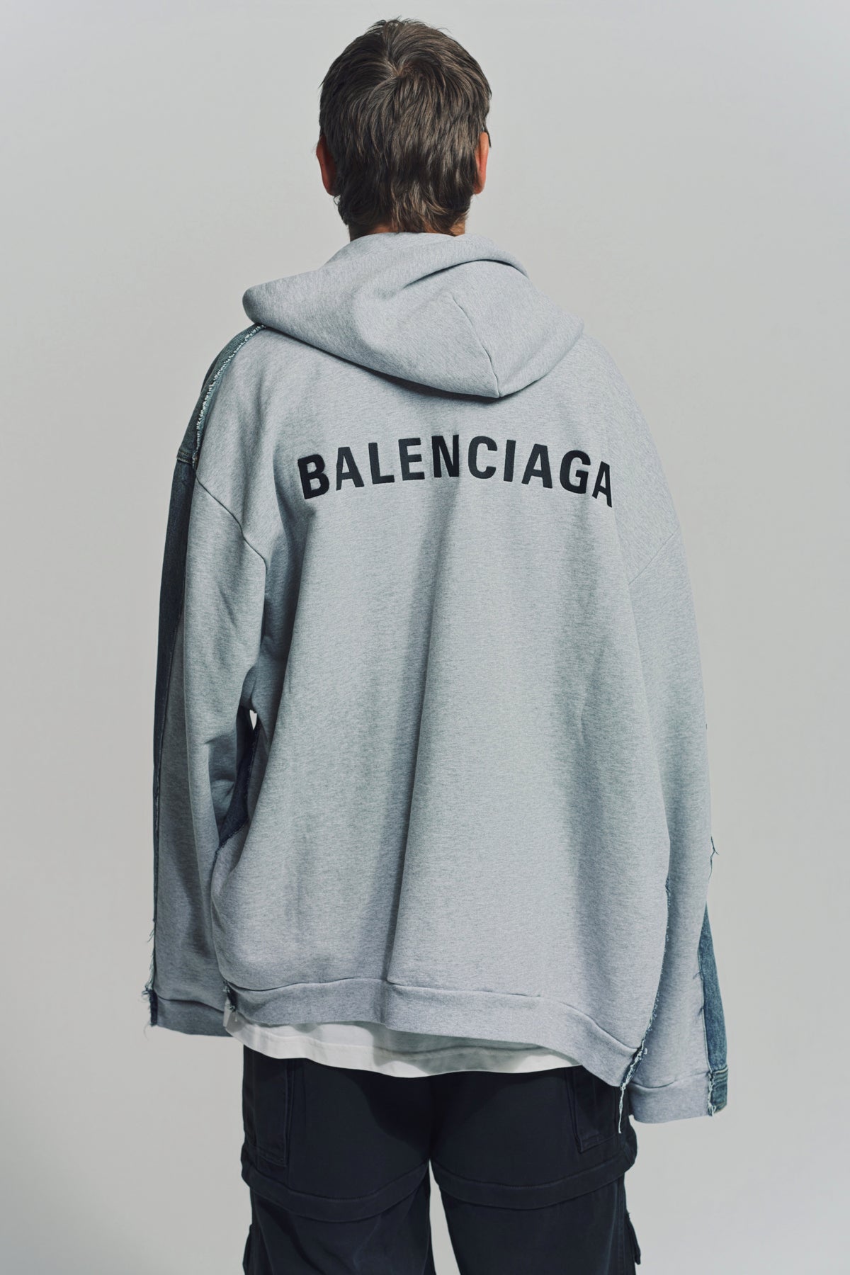 BALENCIAGA | HOODED DENIM JACKET - MAXFIELD LA