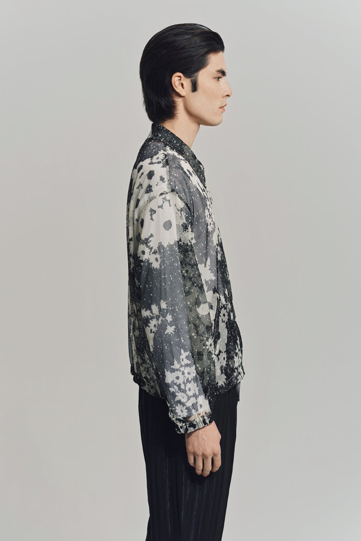 NOMARHYTHM TEXTILE | FLORAL MESH ZIP BLOUSON