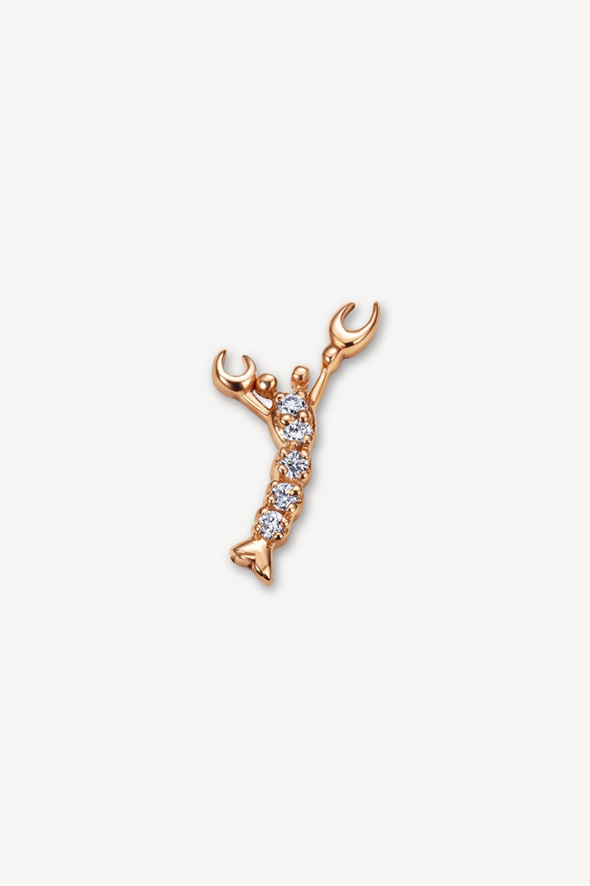 LOQUET LONDON | 18K ROSE GOLD LOBSTER DIAMOND CHARM